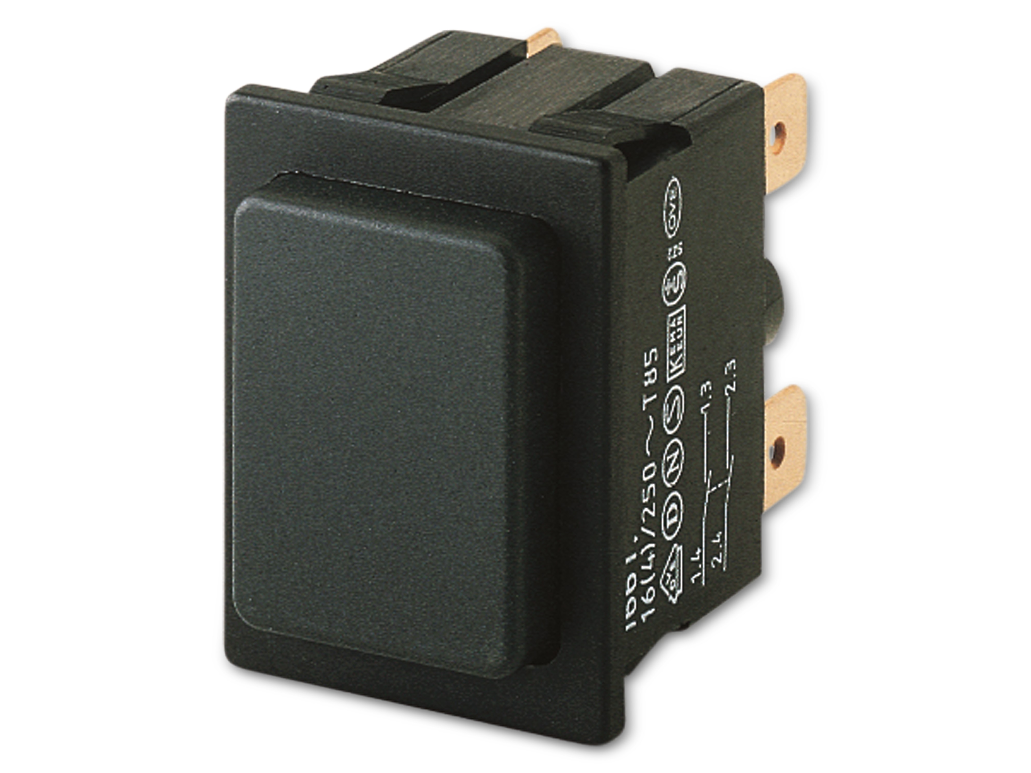 MARQUARDT Druckschalter, 01661.0201, rastend, 2 x Ein/Aus, 250 V/AC, 16 A, Flachstecker 6,3 mm MARQUARDT Druckschalter, 01661.0201, rastend, 2 x Ein/Aus, 250 V/AC, 16 A, Flachstecker 6,3 mm