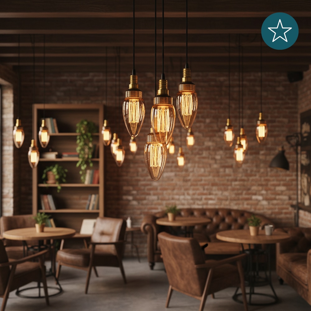 LUXULA LED-Filament-Lampe,, Vintage Kerze, E14, 2,3W, 65lm, 1800K