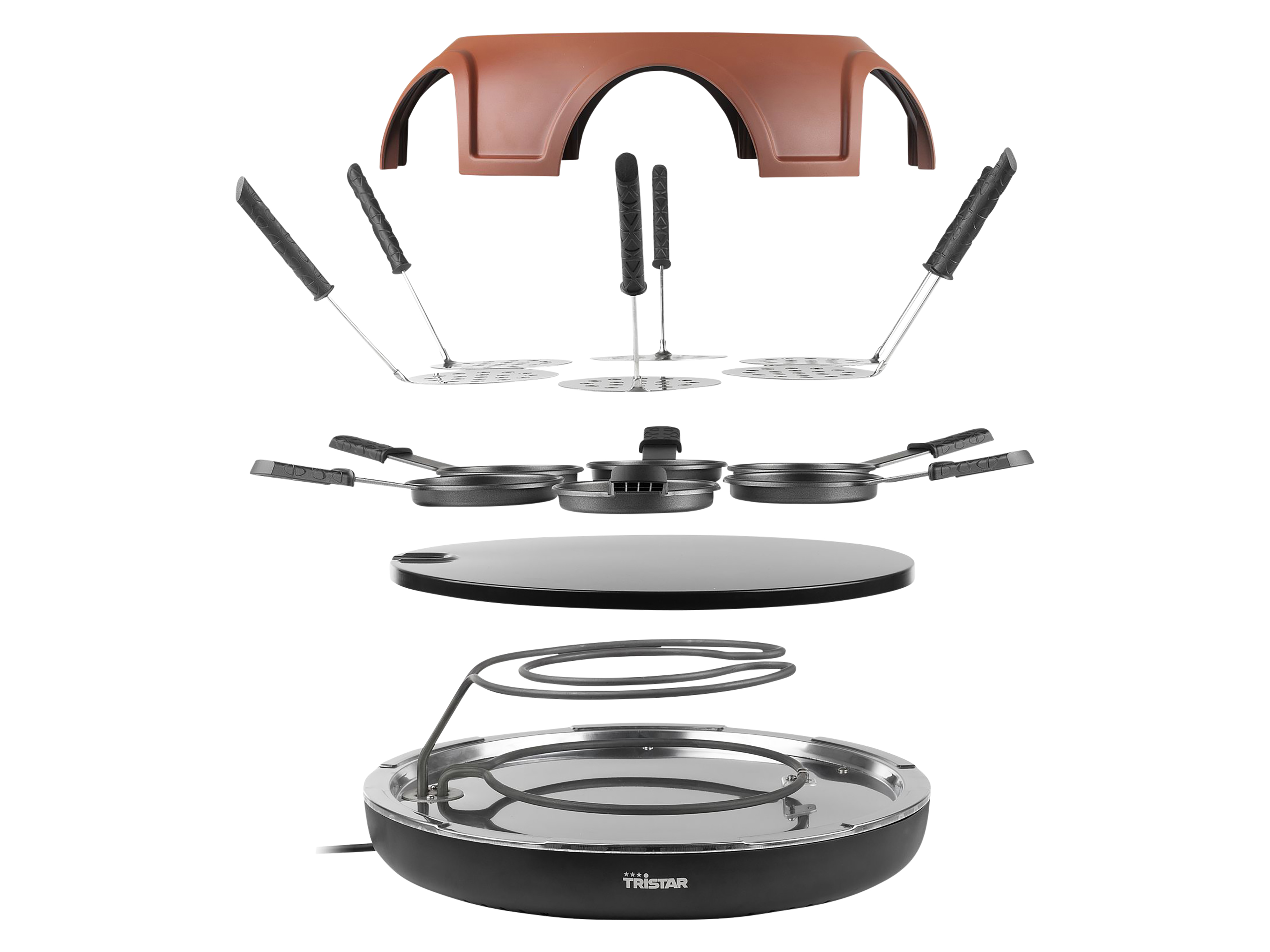 TRISTAR Pizzamaker Festa Gourmet, PZ-9160, 3in1, für 6 Personen