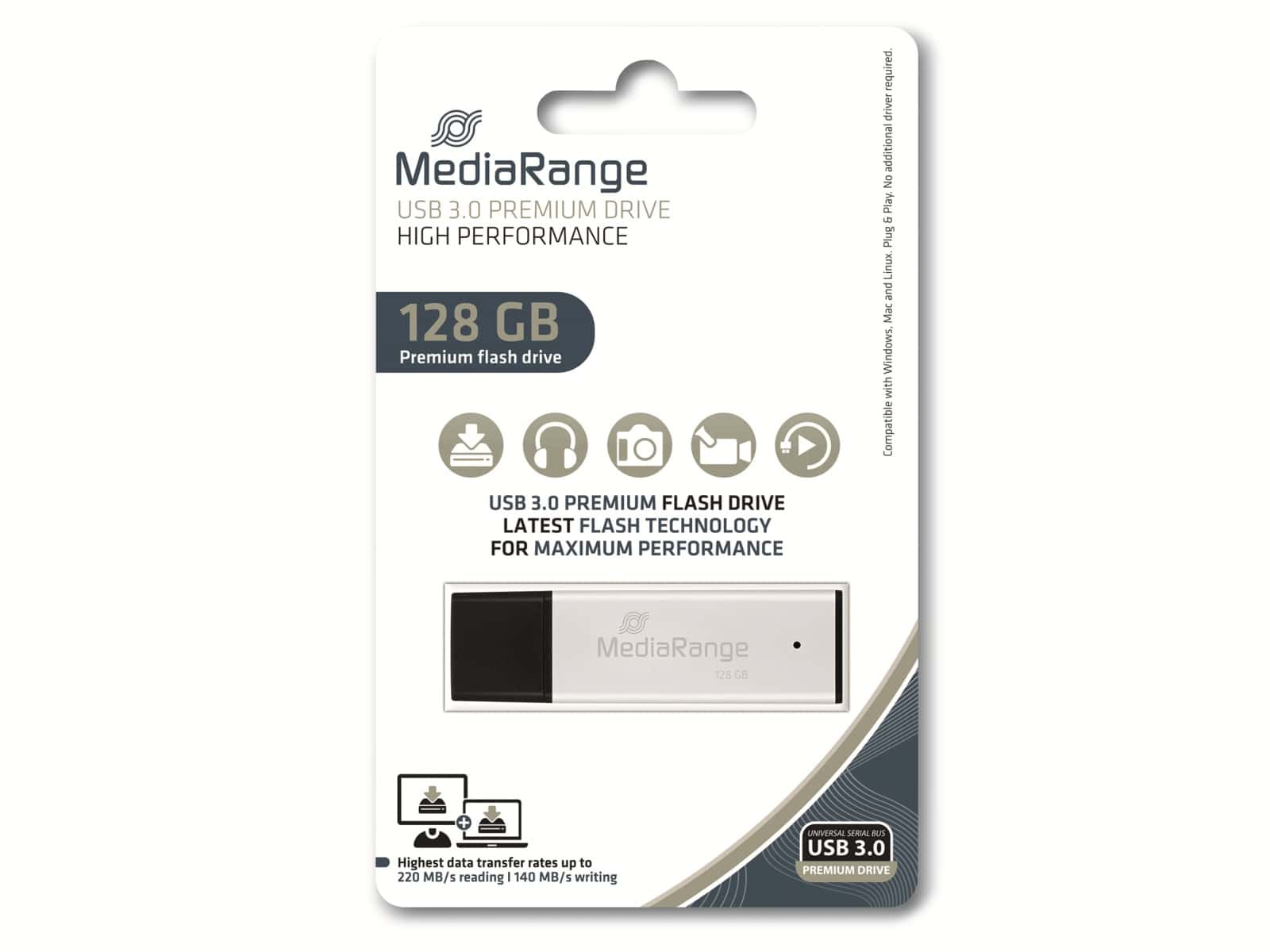 MEDIARANGE USB-Stick MR1902, USB 3.0, 128 GB MEDIARANGE USB-Stick MR1902, USB 3.0, 128 GB