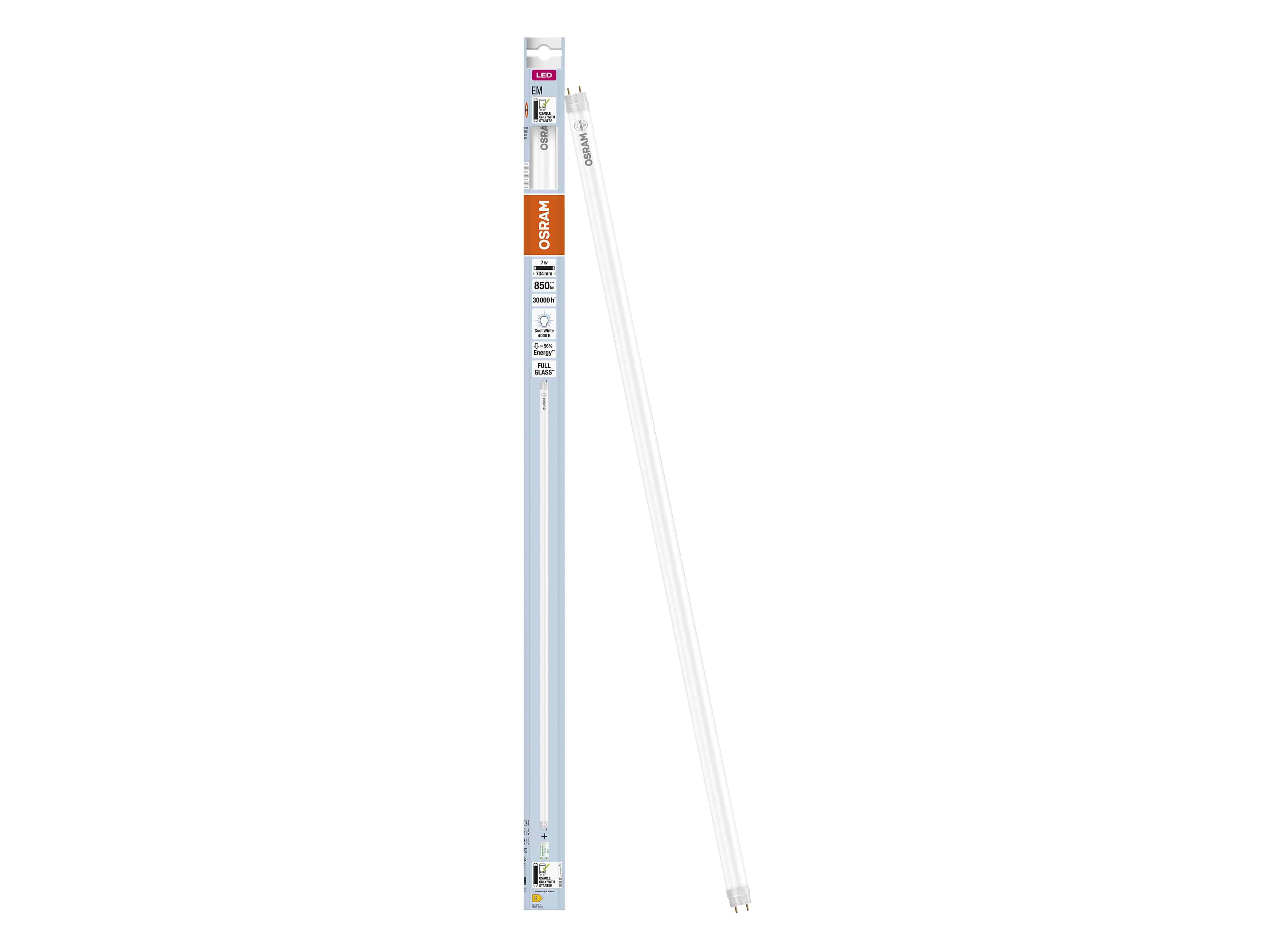 OSRAM LED-Röhre, T8, 720mm, G13, EEK: E, 7W, 850lm, 4000K OSRAM LED-Röhre, T8, 720mm, G13, EEK: E, 7W, 850lm, 4000K