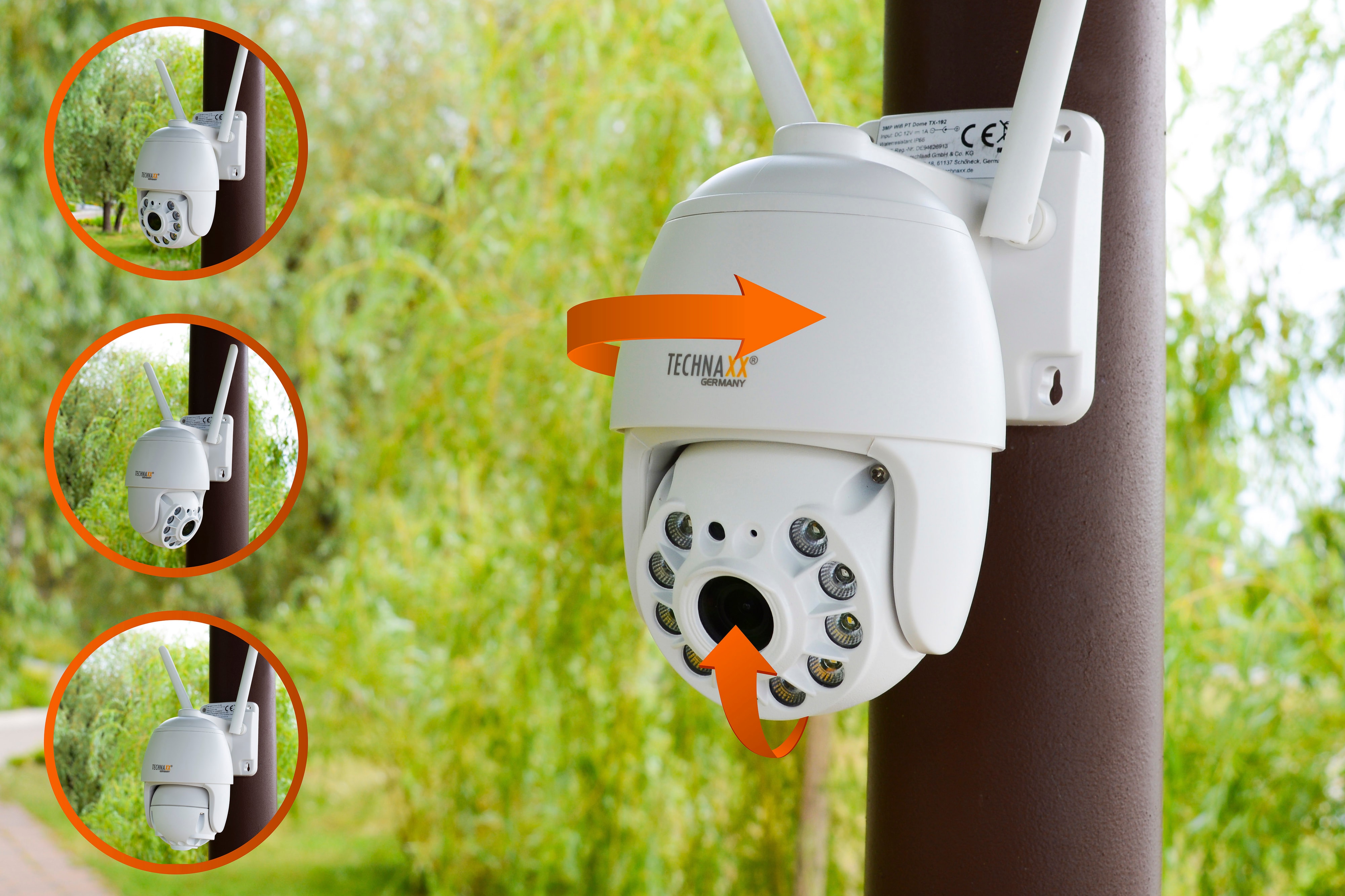 TECHNAXX PT Dome Kamera TX-192, WLAN, 3MP, Außenbereich
