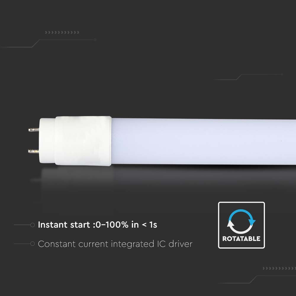 V-TAC LED-Röhre VT-1577, T8, G13, EEK: F, 20 W, 2100 lm, 3000 K, 1500 mm, 25 Stück