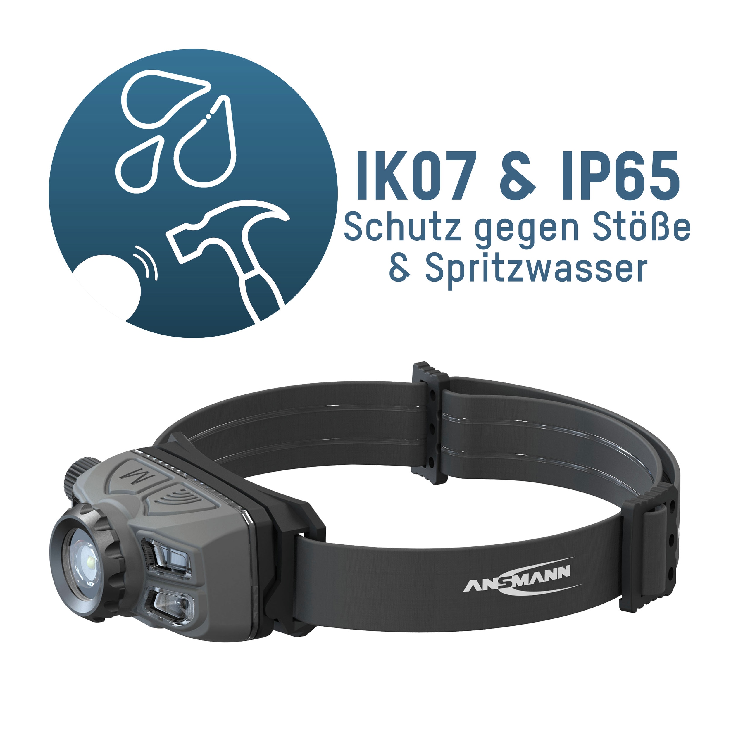 ANSMANN LED-Stirnlampe HD450FRS 450 lm, Akkubetrieb