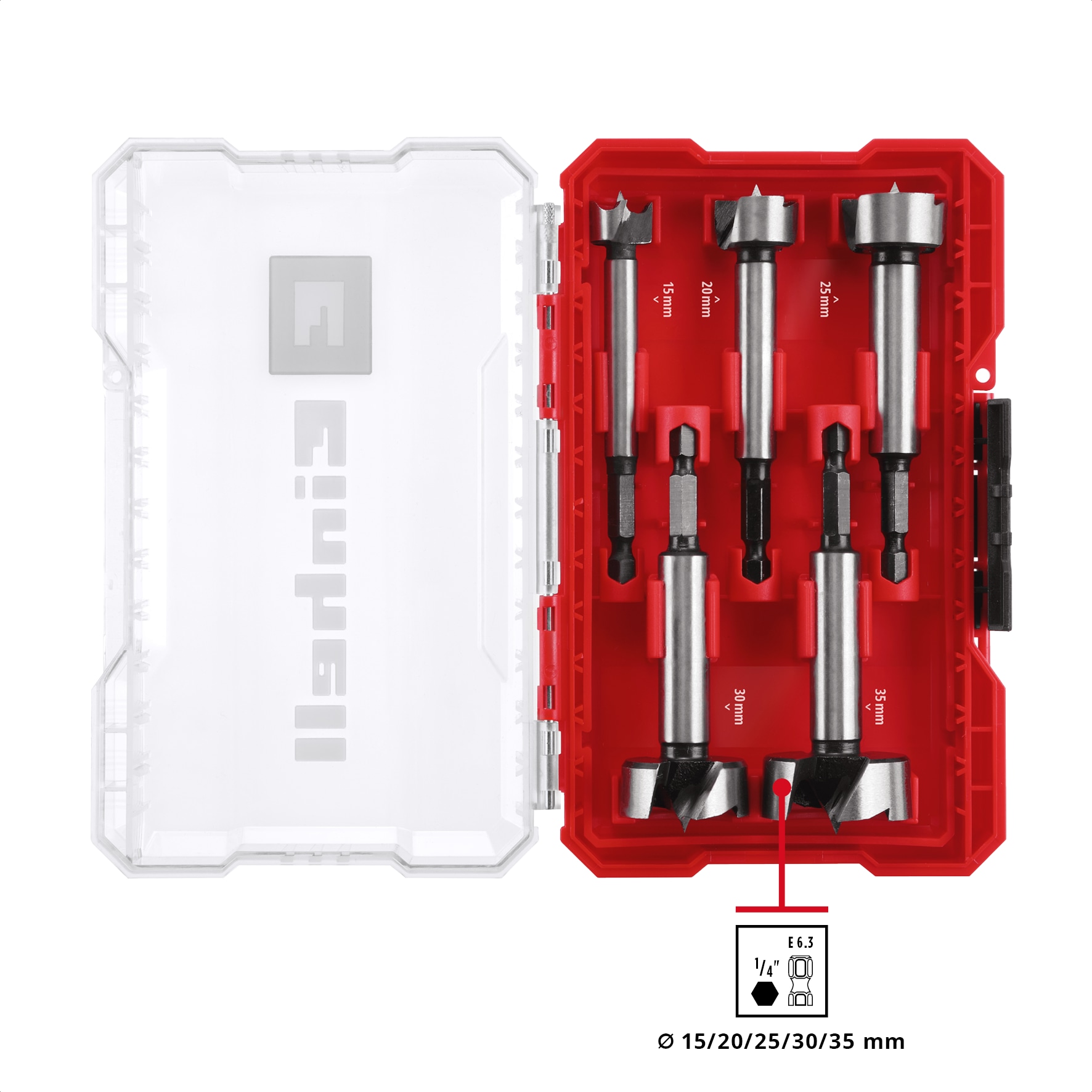 EINHELL Forstnerbohrer-Set, 706003, M-Case, 5-teilig