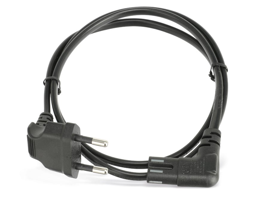 GOOBAY Euro-Netzkabel, schwarz, 1 m