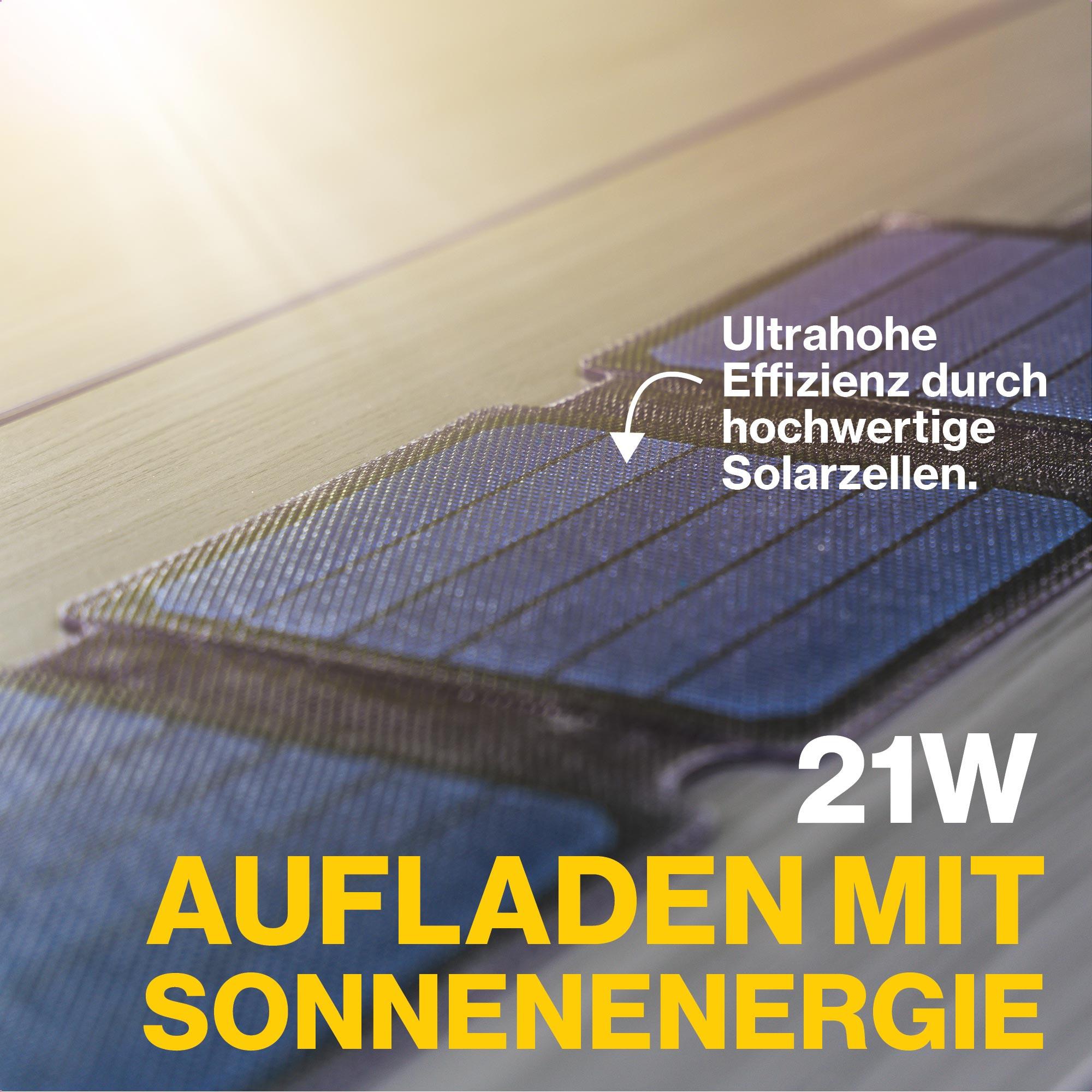 AQIILA Solarpanel Sunbird P21, 21 W, USB-C, schwarz