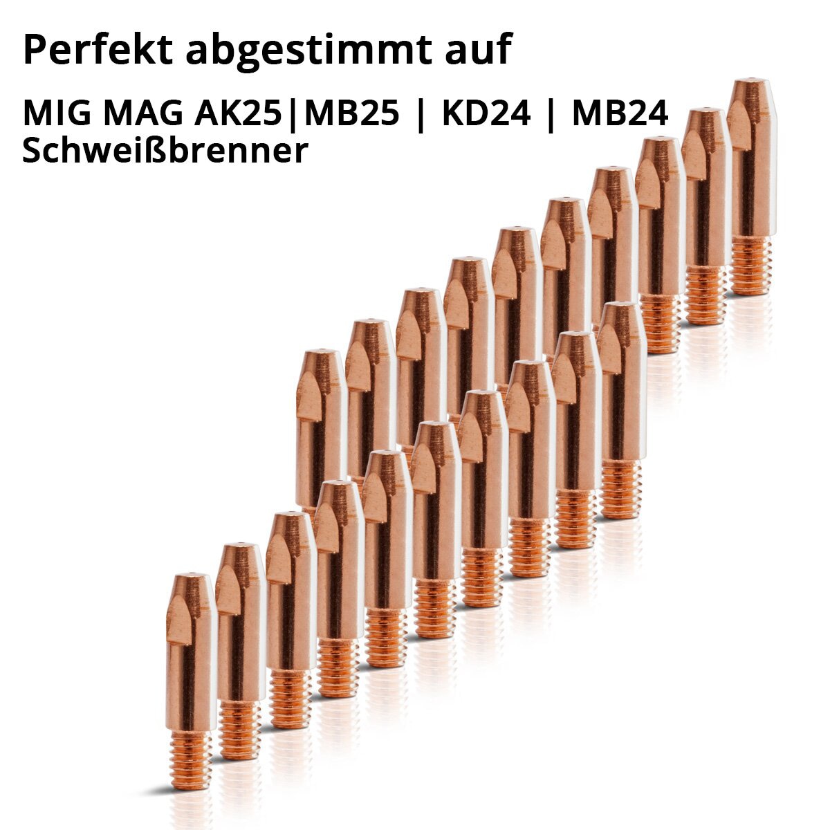 STAHLWERK Stromdüsen/ Kontaktdüsen, 4687, M6x28 in 1,0 mm, MIG MAG Verschleißteile Set, 20er Set