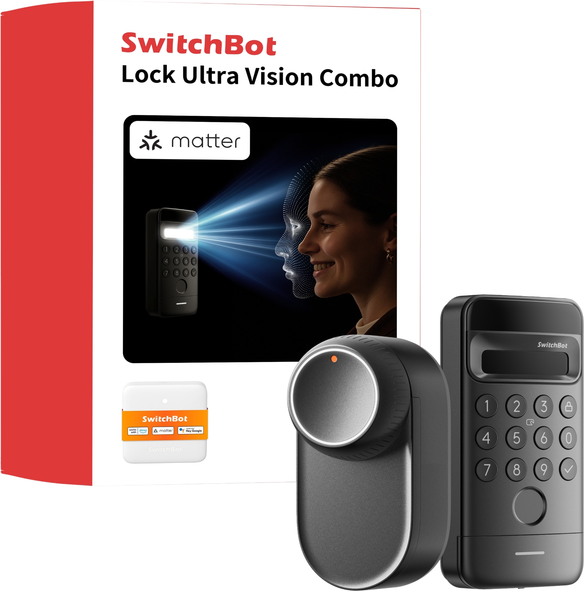 SWITCHBOT Ultra Vision Bundle, schwarz, Gesichtserkennung, NFC, Keypad SWITCHBOT Ultra Touch Keypad Bundle, schwarz