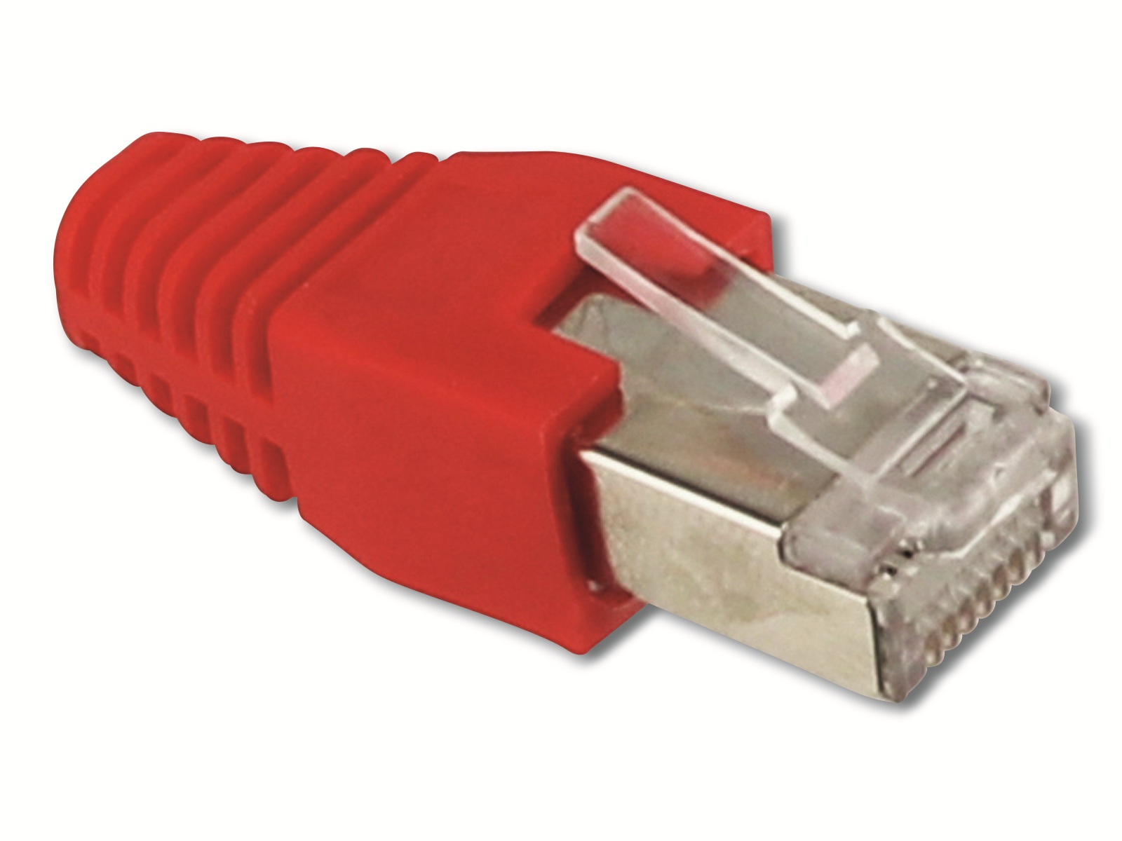 S-IMPULS CAT.6 RJ45-Stecker mit Führungskamm, rot, 10 Stück