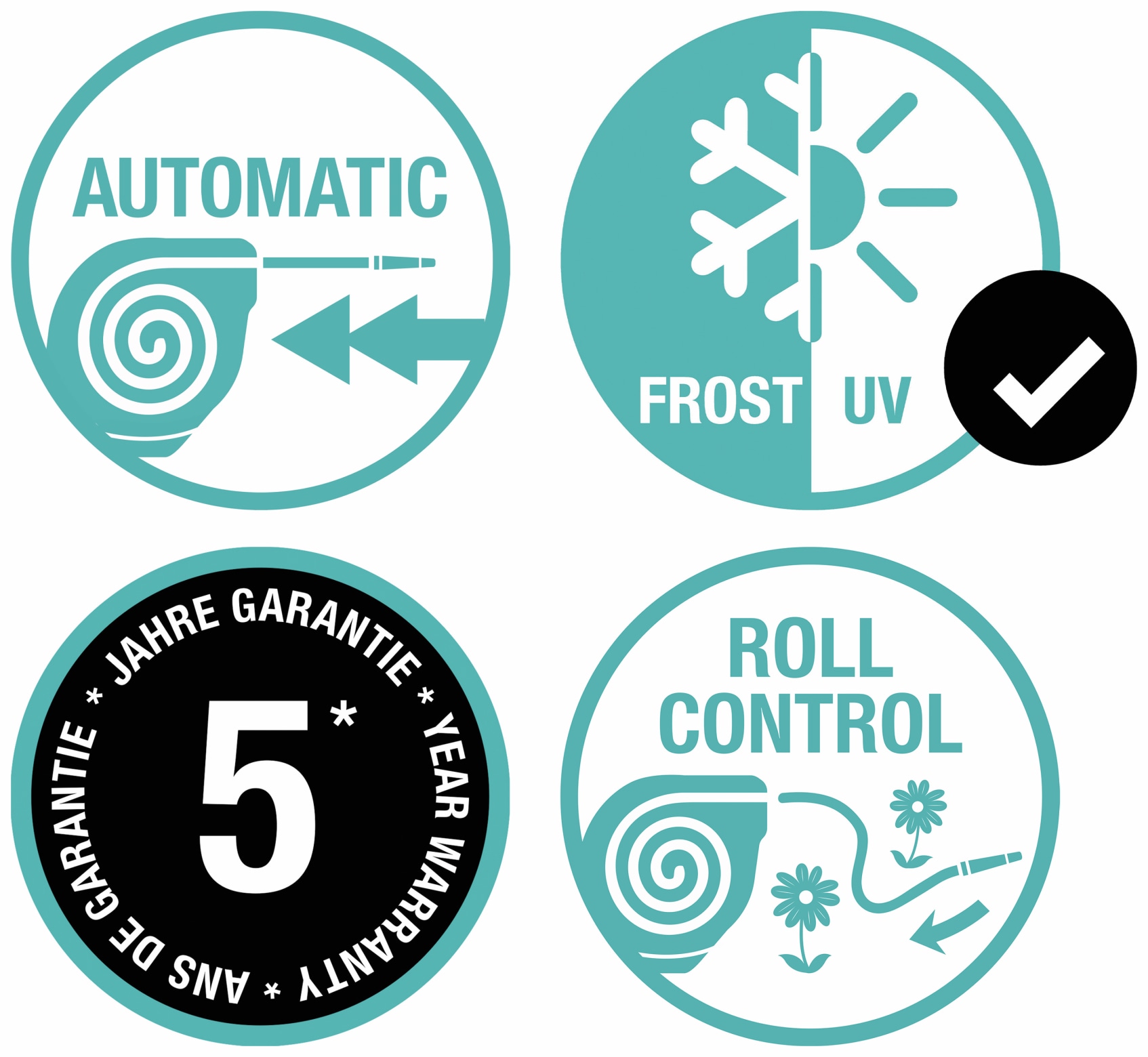 GARDENA Wand-Schlauchbox RollUp M/L, weiß, 25 m