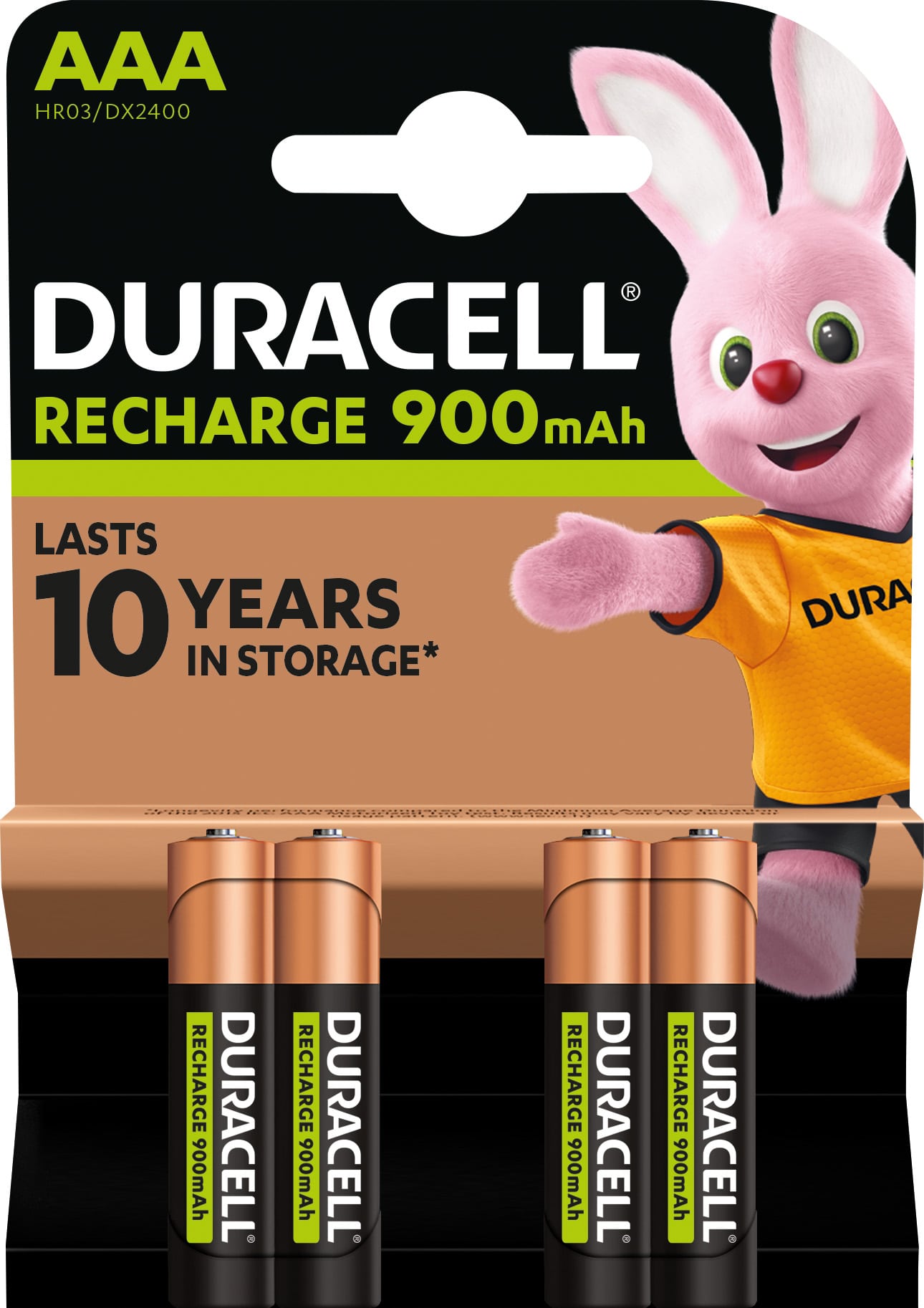 DURACELL NiMH-Micro-Akku HR03, 1.2V/900mAh, rechargeable, 4 Stück