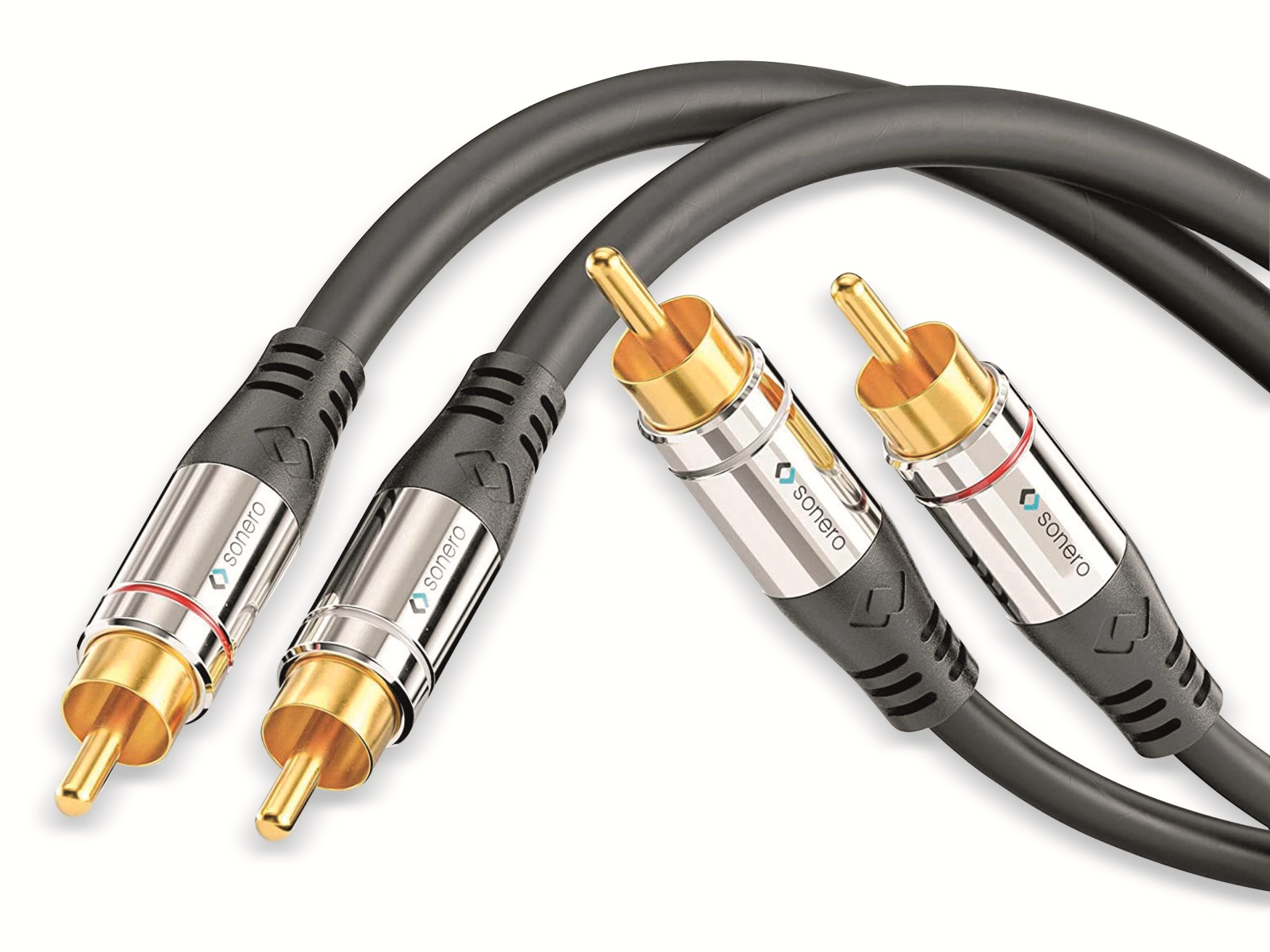 SONERO Cinchkabel, Stereo, 12,5 m, schwarz