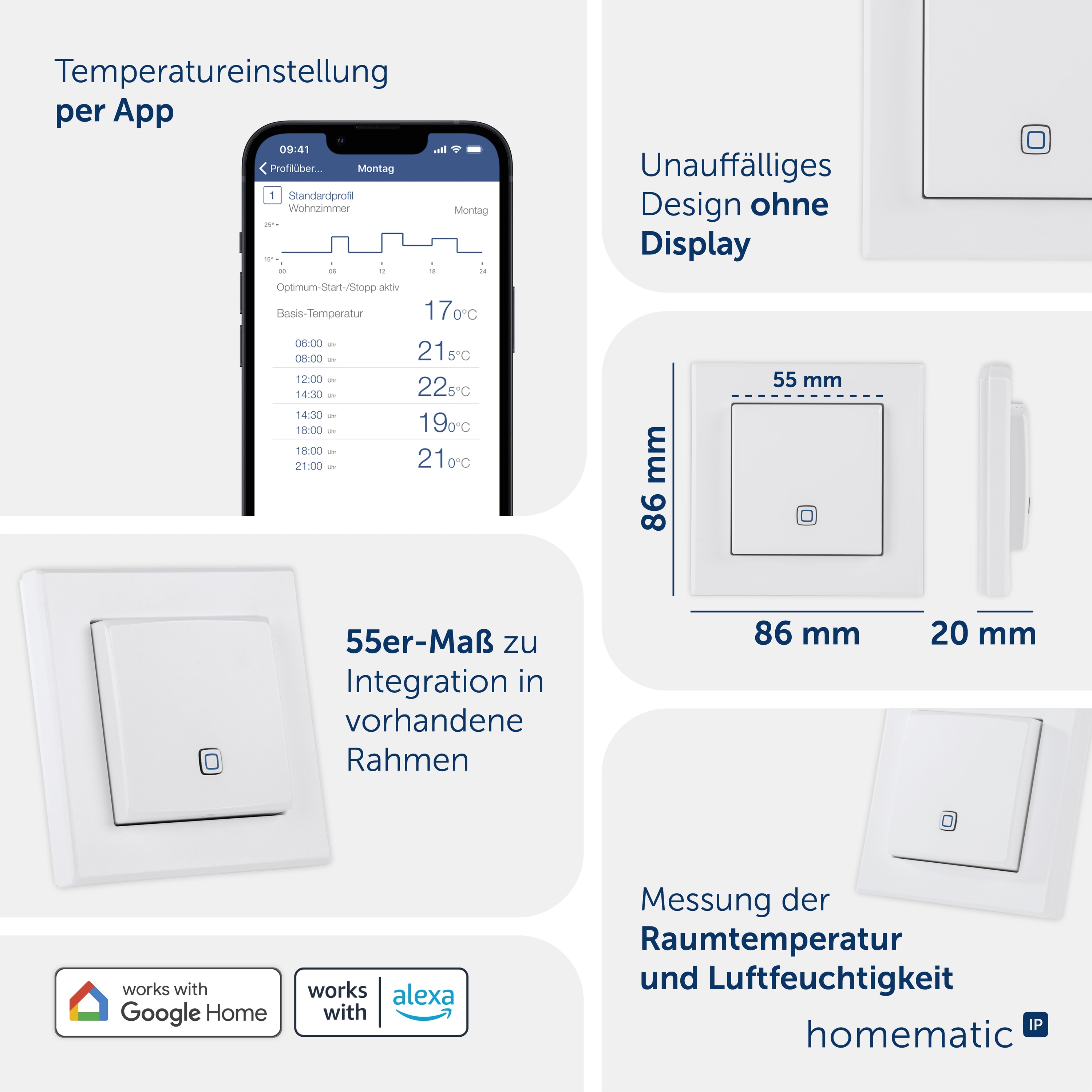 HOMEMATIC IP Smart Home 150181A0, Temp. und Luftfeucht. Sensor HOMEMATIC IP Smart Home 150181A0, Temp. und Luftfeucht. Sensor