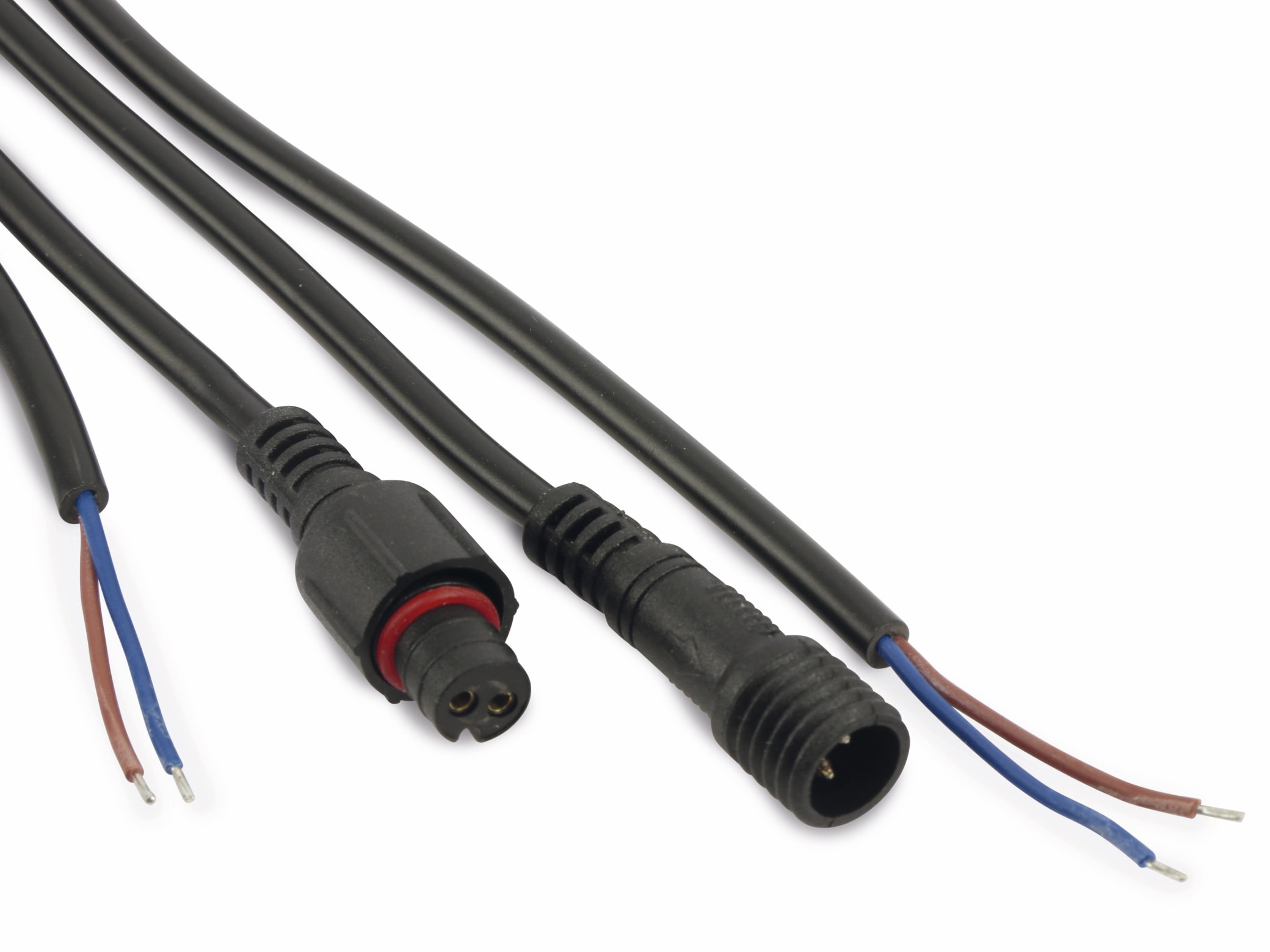 Wasserdichtes Steckverbindungsset, Stecker/Kupplung, 2 m, 2-polig