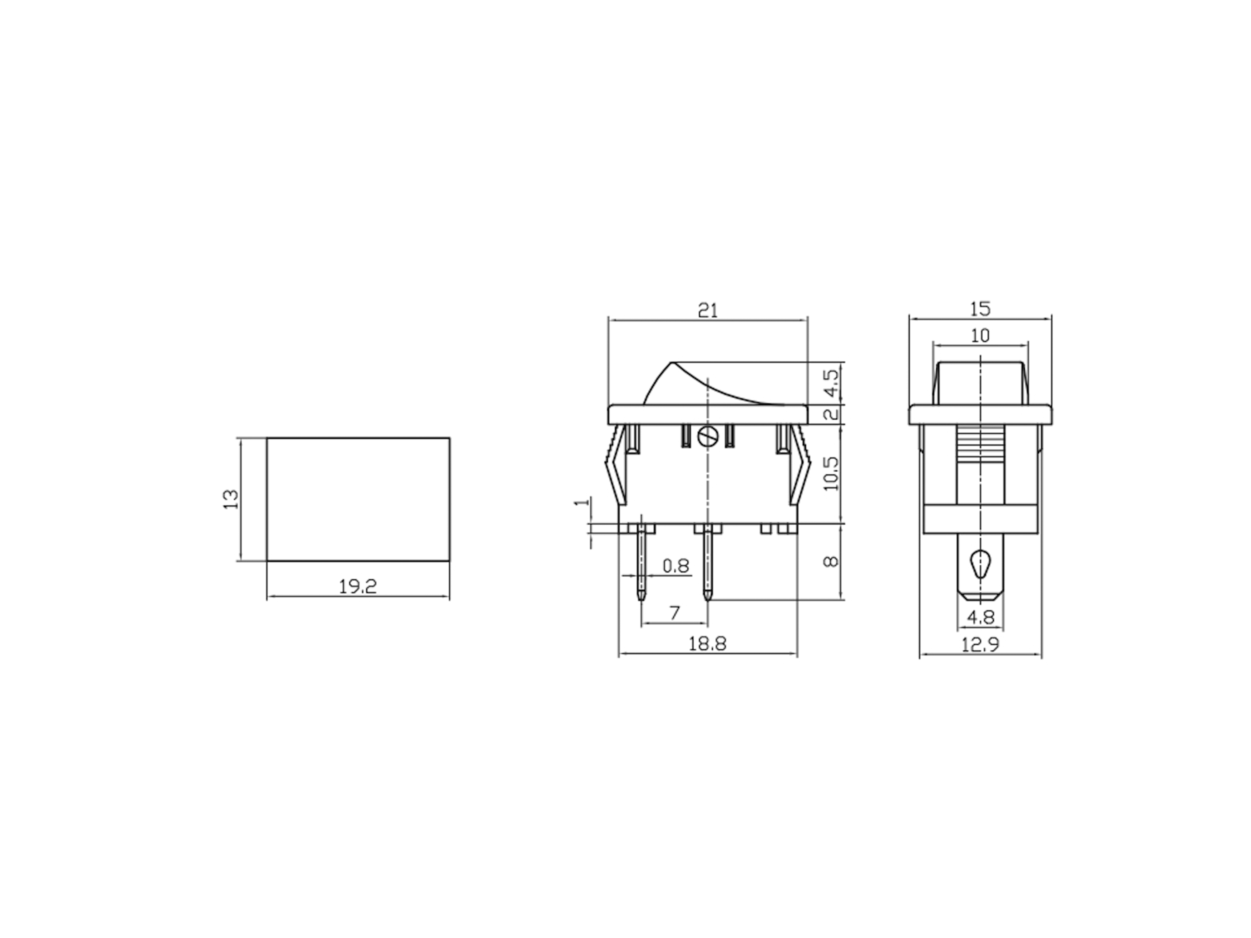 Wippenschalter MRS-101, 5 Stück Wippenschalter MRS-101, 5 Stück
