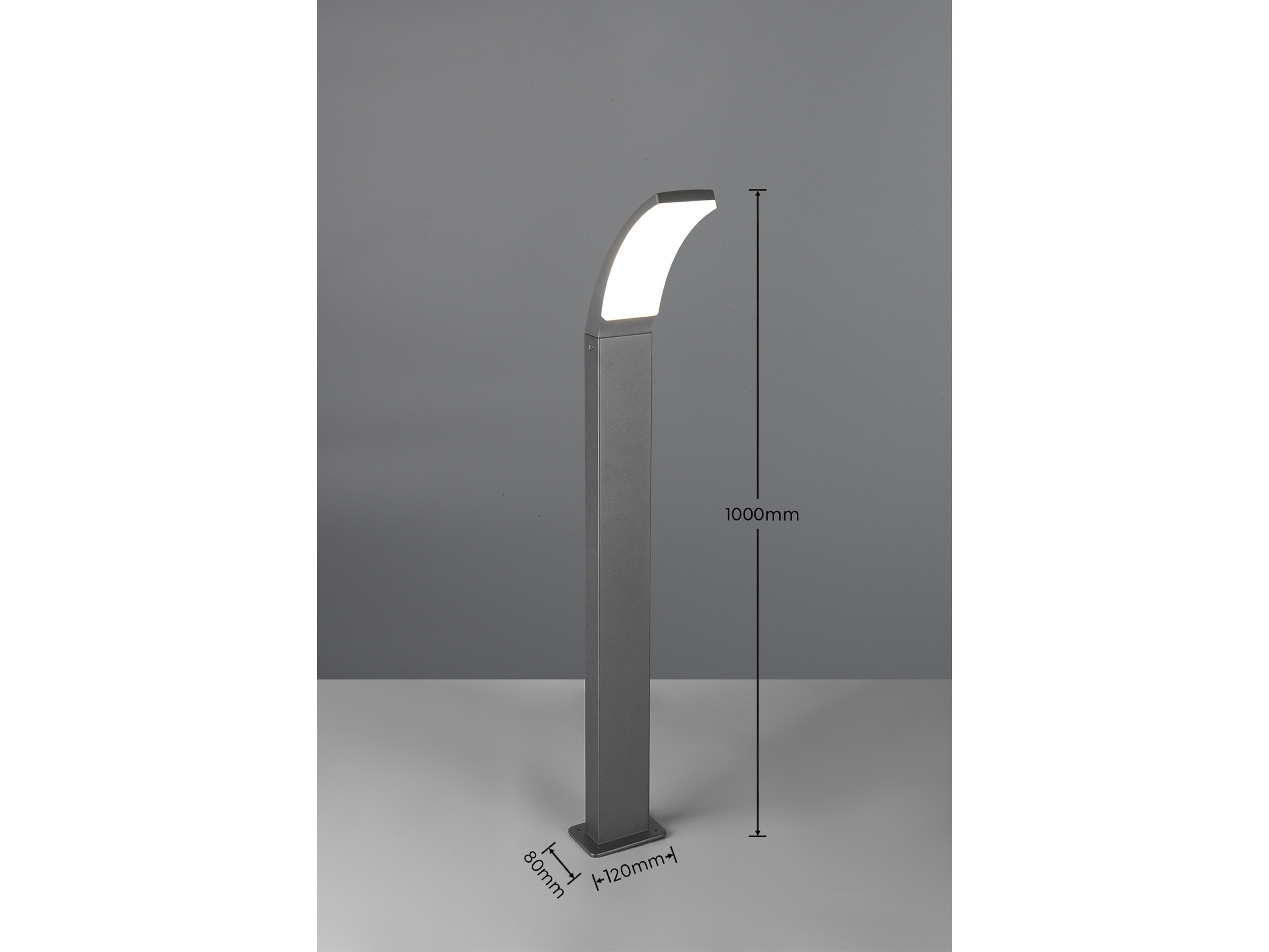 REALITY LED-Wegeleuchte Beja R23359142, 12,5W, 4000K, 1650lm, neutralweiß, IP44, Anthrazit