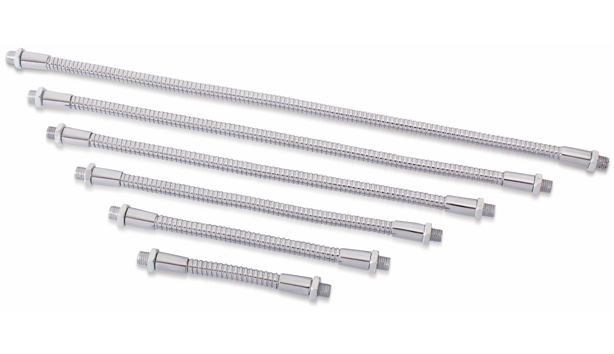 Schwanenhals 400 mm in Stahl- Chrom Ausführung, Gewinde M8x1