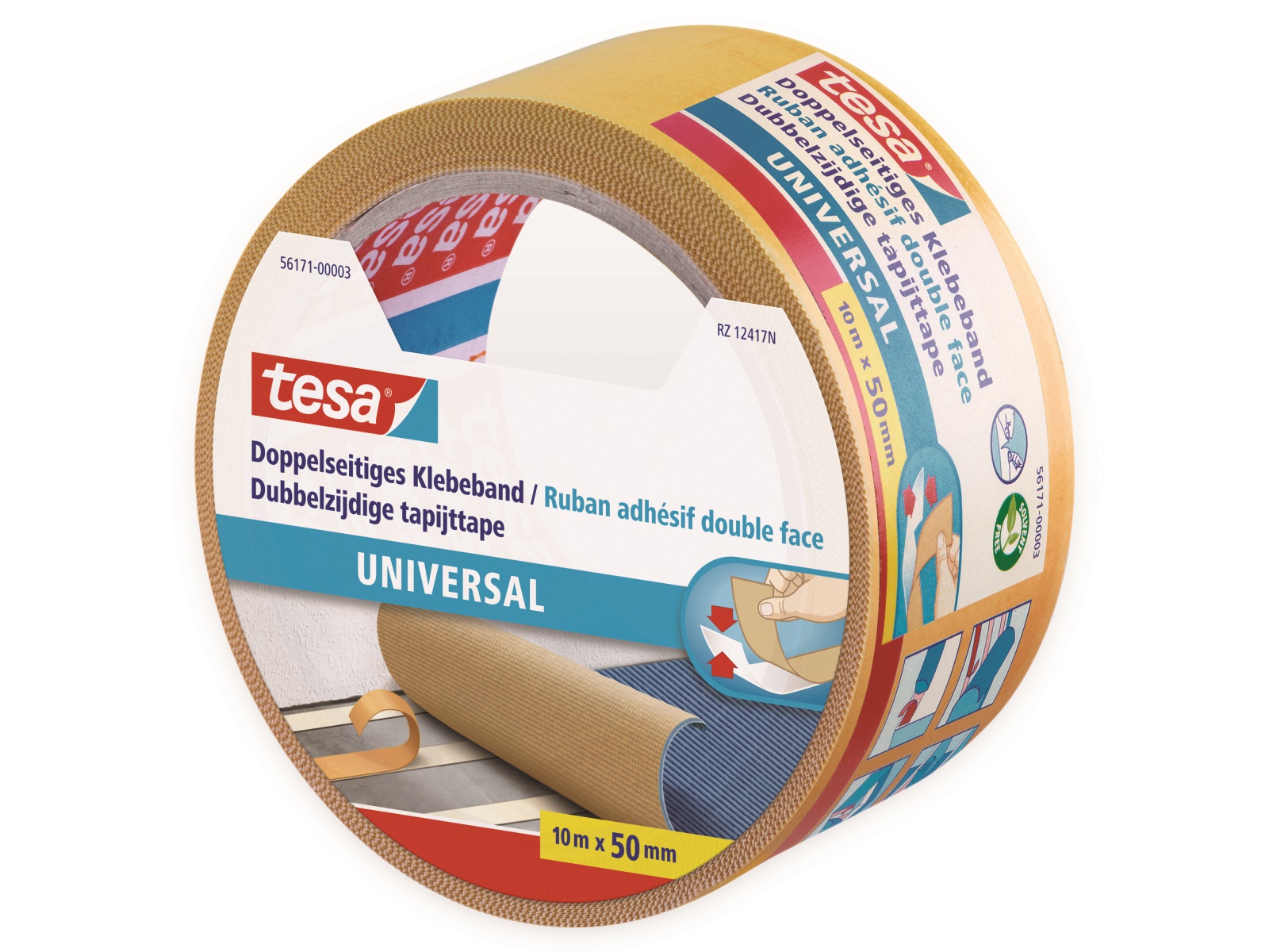 TESA ® Doppelseitiges Klebeband, universal, 10m:50mm, 56171-00003-11 TESA ® Doppelseitiges Klebeband, universal, 10m:50mm, 56171-00003-11