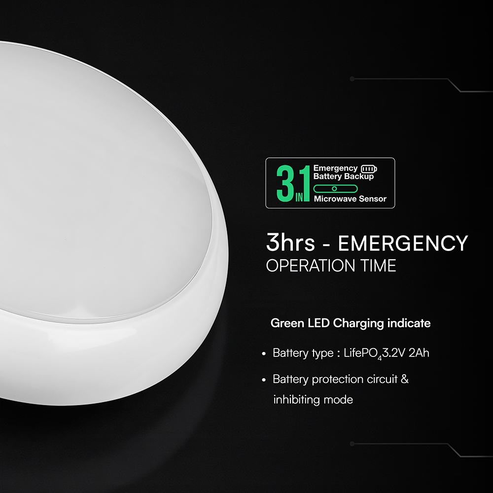 V-TAC LED-Deckenleuchte VT-812-24-6, 8W/16W/20W, 2700lm, 3000K/4000K/6500K, Ø32cm, 110° V-TAC LED-Deckenleuchte VT-812-24-6, 8W/16W/20W, 2700lm, 3000K/4000K/6500K, Ø32cm, 110°