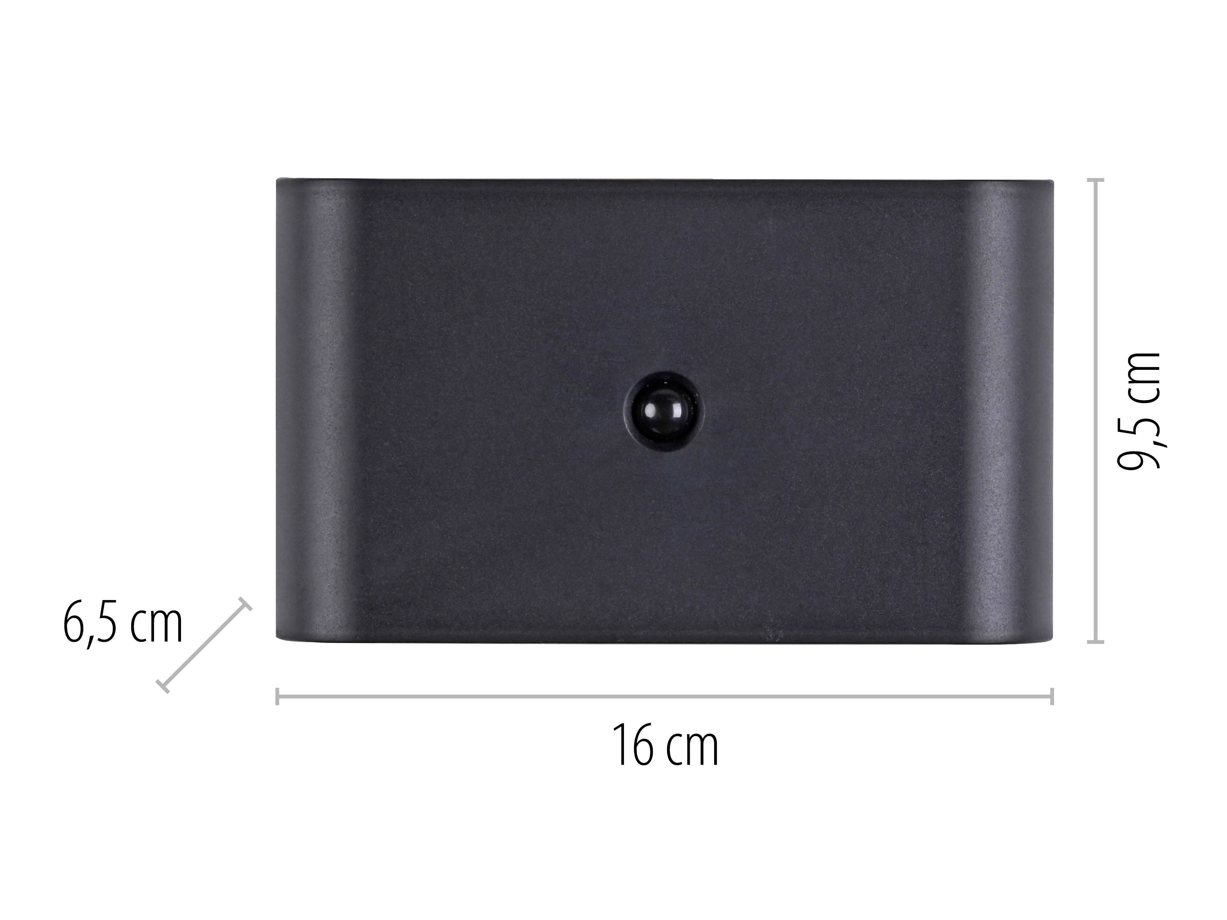 JUST LIGHT LED-Akku-Wandleuchte 19475-18, 3W, 3000K, 330lm, warmweiß, IP44, schwarz