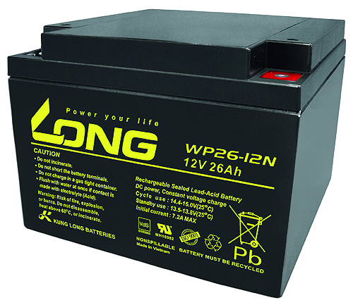 KUNG LONG Blei-Akkumulator Standby, WP26-12N-M, 12 V-, 26 Ah KUNG LONG Blei-Akkumulator Standby, WP26-12N-M, 12 V-, 26 Ah