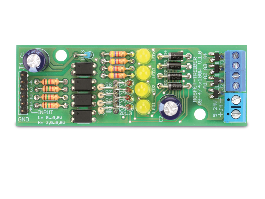 Bausatz Mosfet-Treiber, RB-4/4x100W, V1.0 Bausatz Mosfet-Treiber RB-4/4x100W
