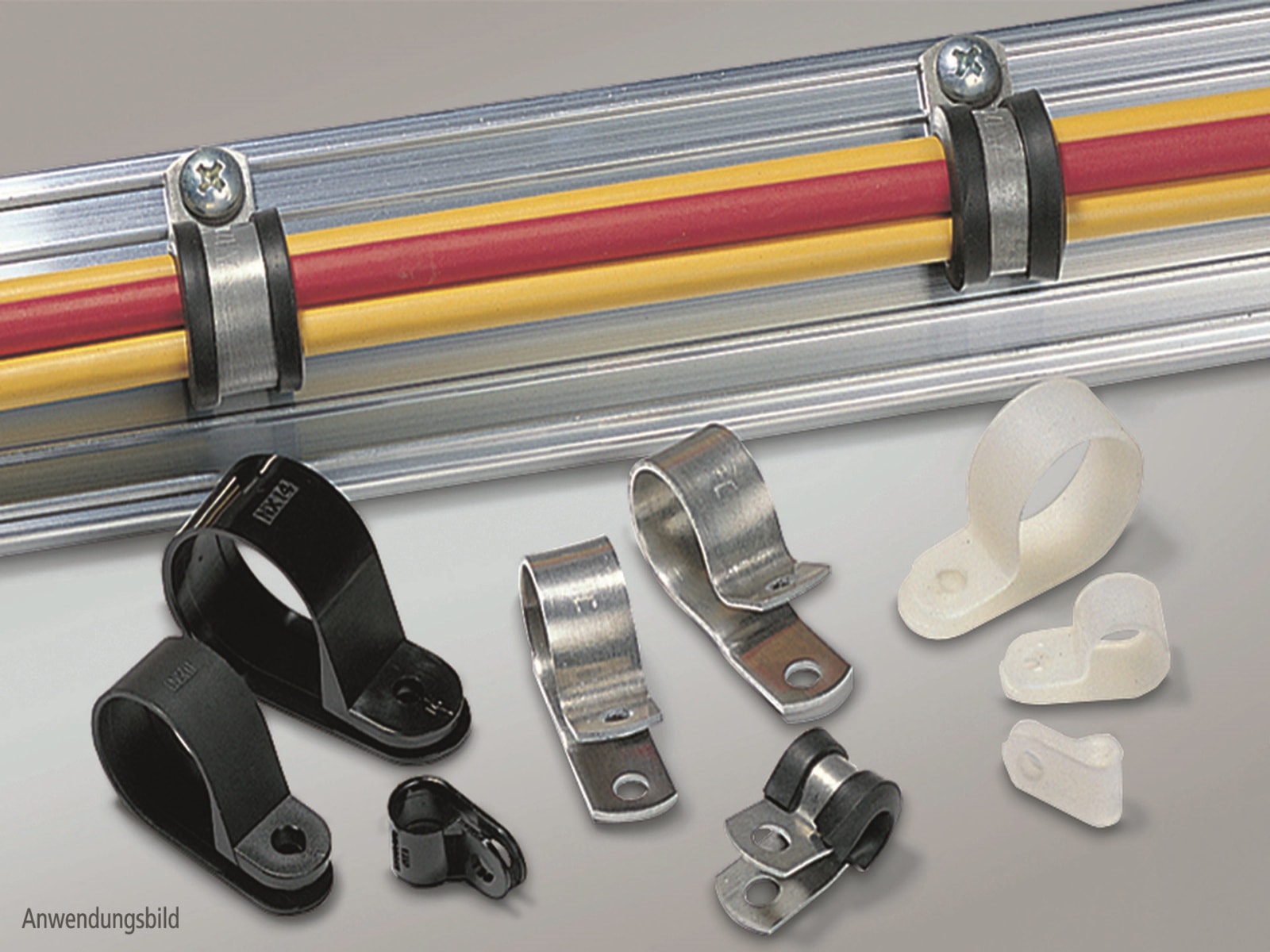 HELLERMANNTYTON Kabelschelle, Snapper, Abdeckung, 211-15090, Alu9C, natur/sw, AluProfil, 1 Stück