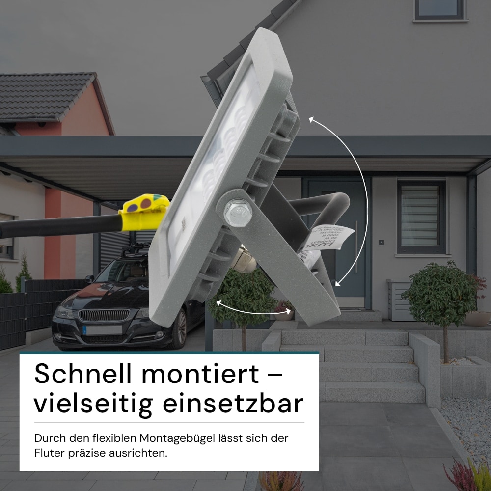 LUXULA LED-Fluter, EEK: F, 20W, 1800lm, 4000K, IP65, grau