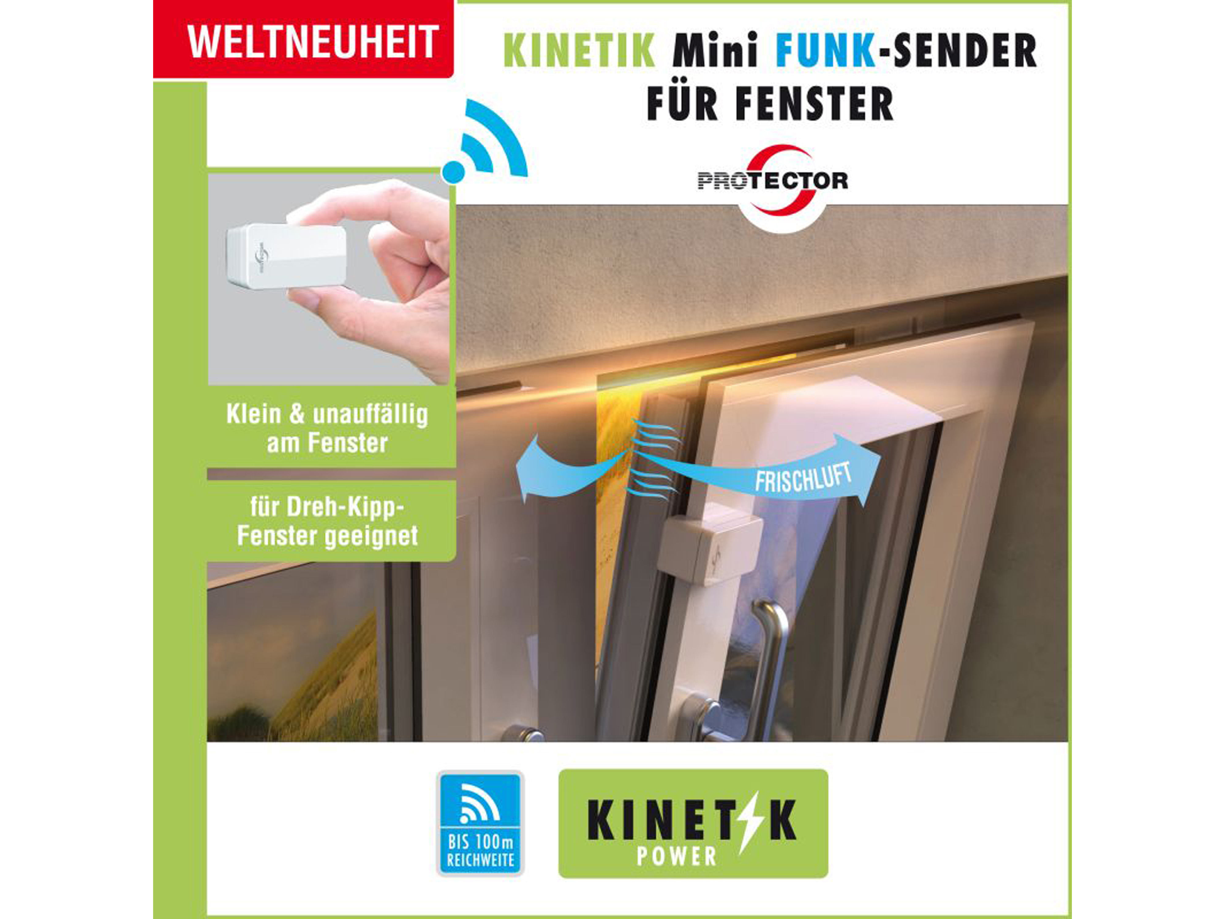 PROTECTOR Thermo-Funk-Abluftsteuerung ASK 6030, mit Kinetik Fenster-Sender, Einbauvariante