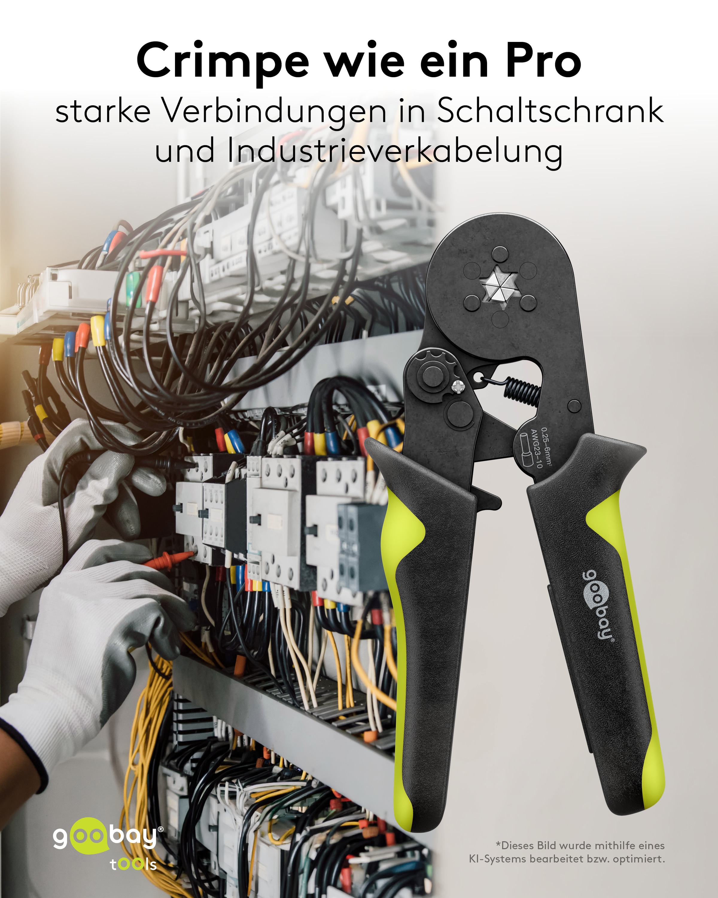GOOBAY TOOLS Sechskant-Crimpzange, für Aderendhülsen