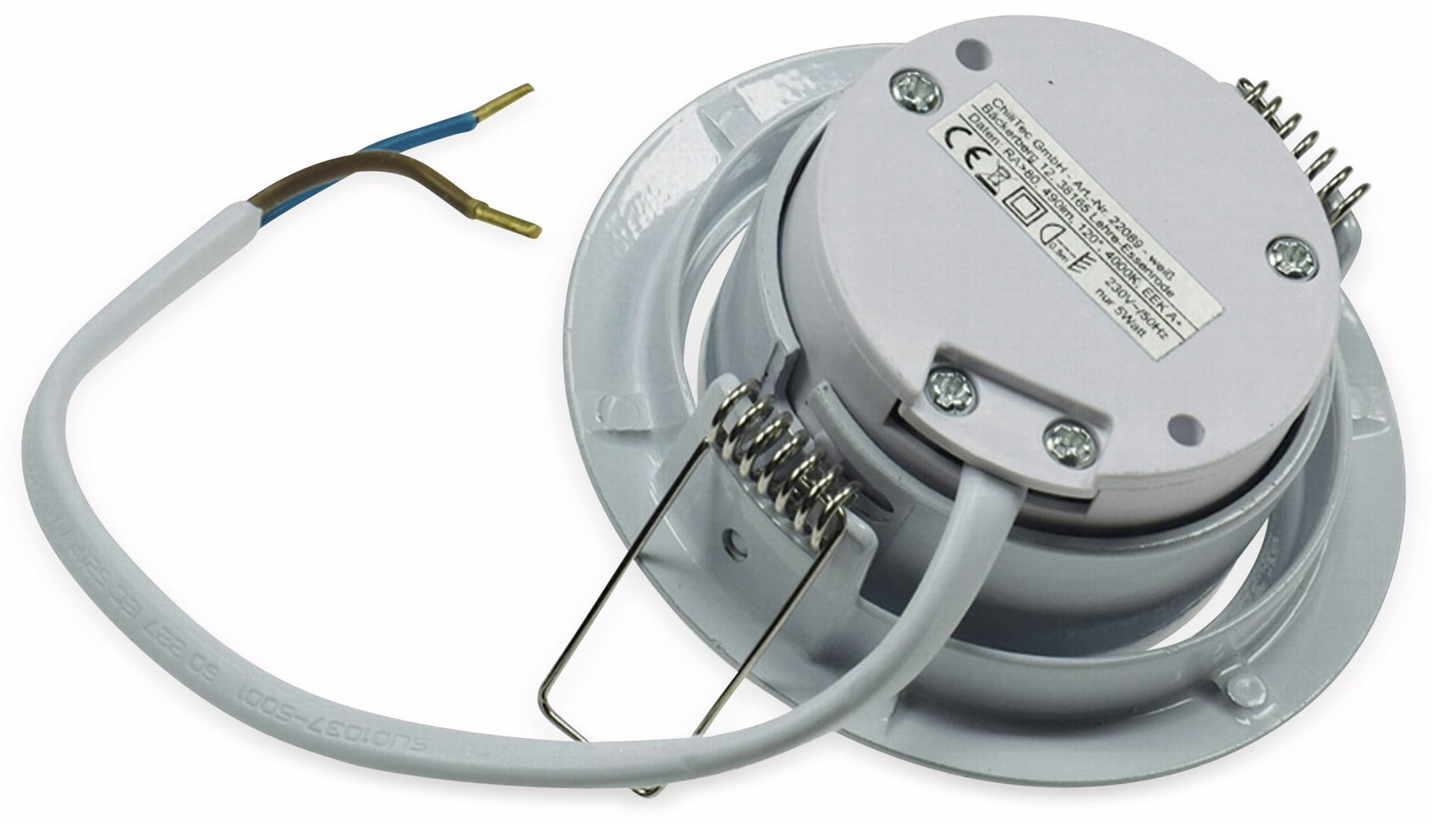 CHILITEC LED-Einbauleuchte "Flat-32" EEK F, 5 W, 470 lm, 2900 K, weiß CHILITEC LED-Einbauleuchte "Flat-32" EEK F, 5 W, 470 lm, 2900 K, weiß