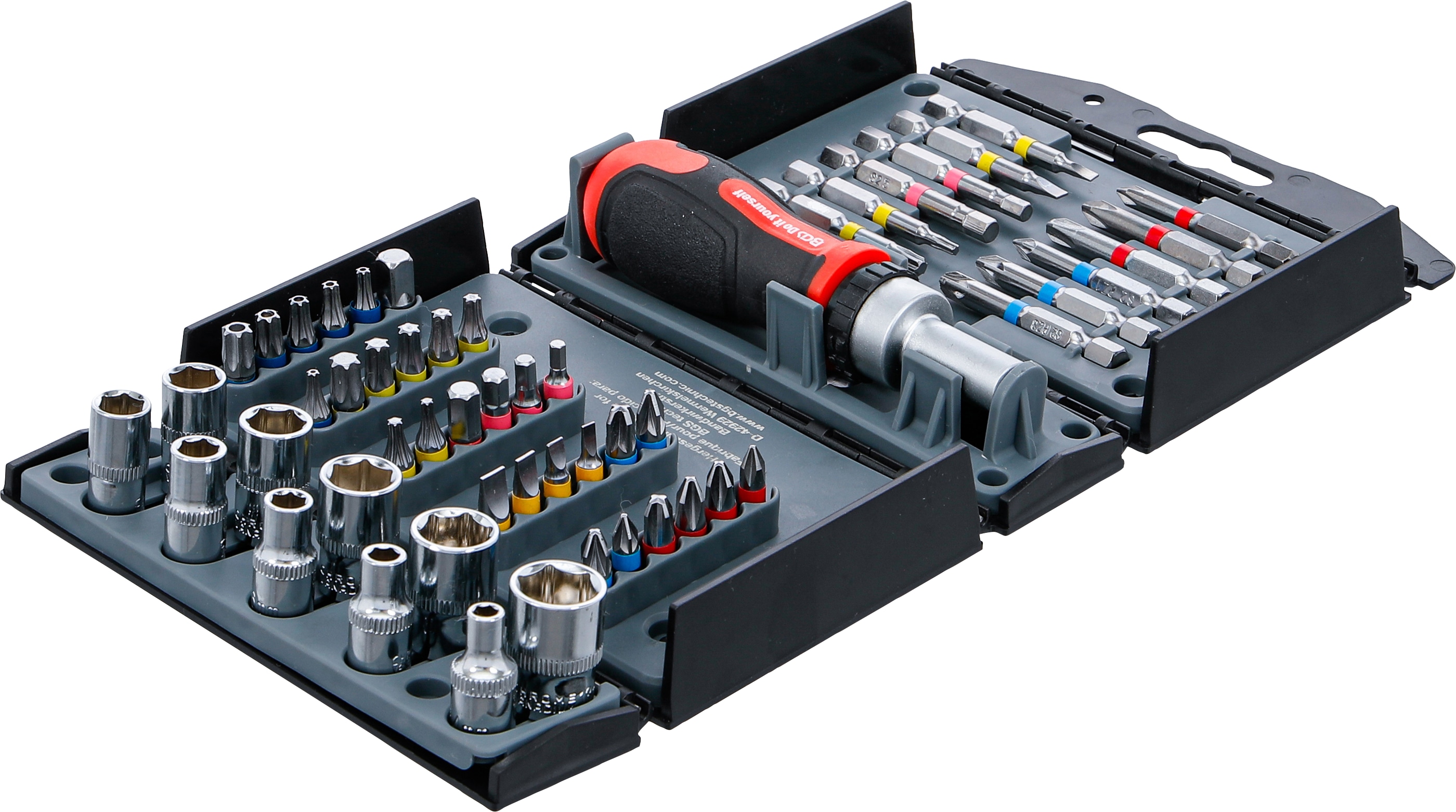BGS TECHNIC Bit-Steckschlüssel-Satz, 90105, mit Ratschen-Drehgriff, 53-teilig BGS TECHNIC Bit-Steckschlüssel-Satz, 90105, mit Ratschen-Drehgriff, 53-teilig