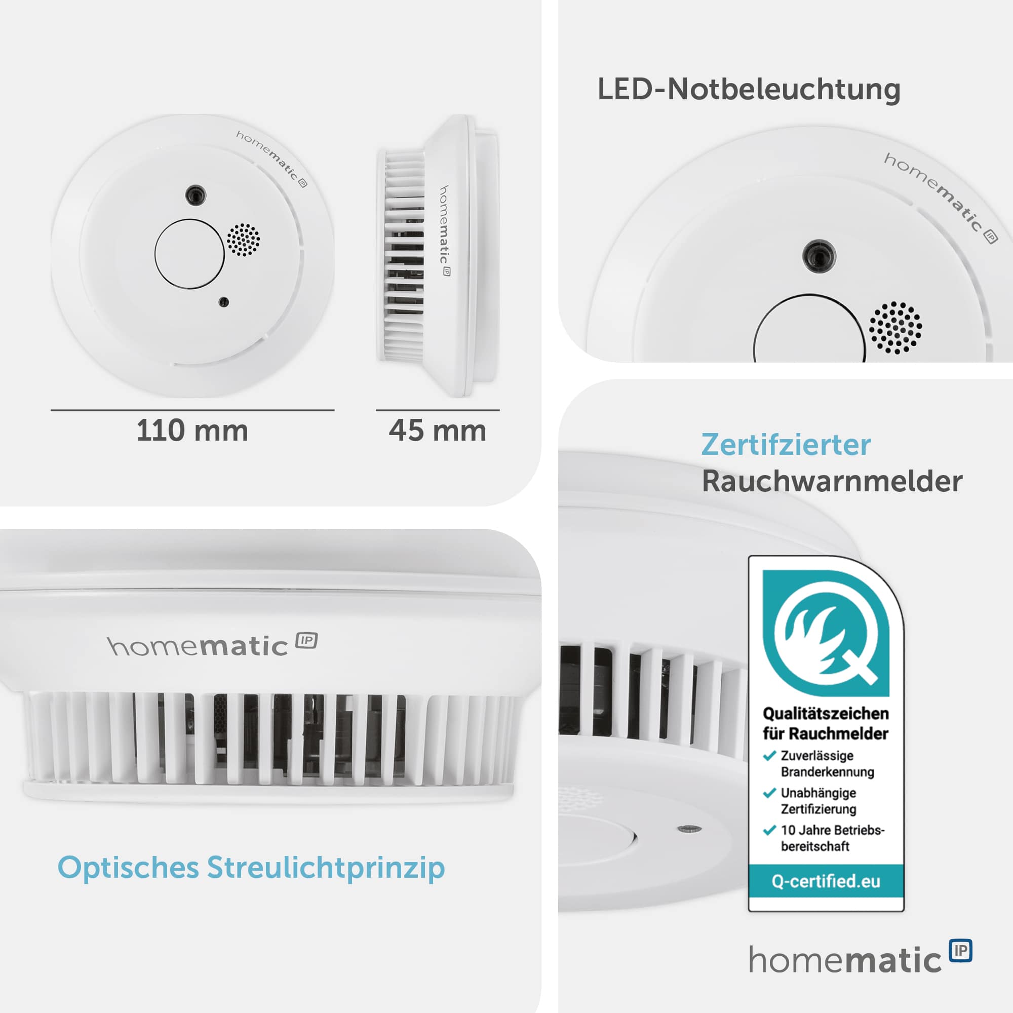 HOMEMATIC IP 156587A0, Rauchwarnmelder, Q-Label HOMEMATIC IP 156587A0, Rauchwarnmelder, Q-Label
