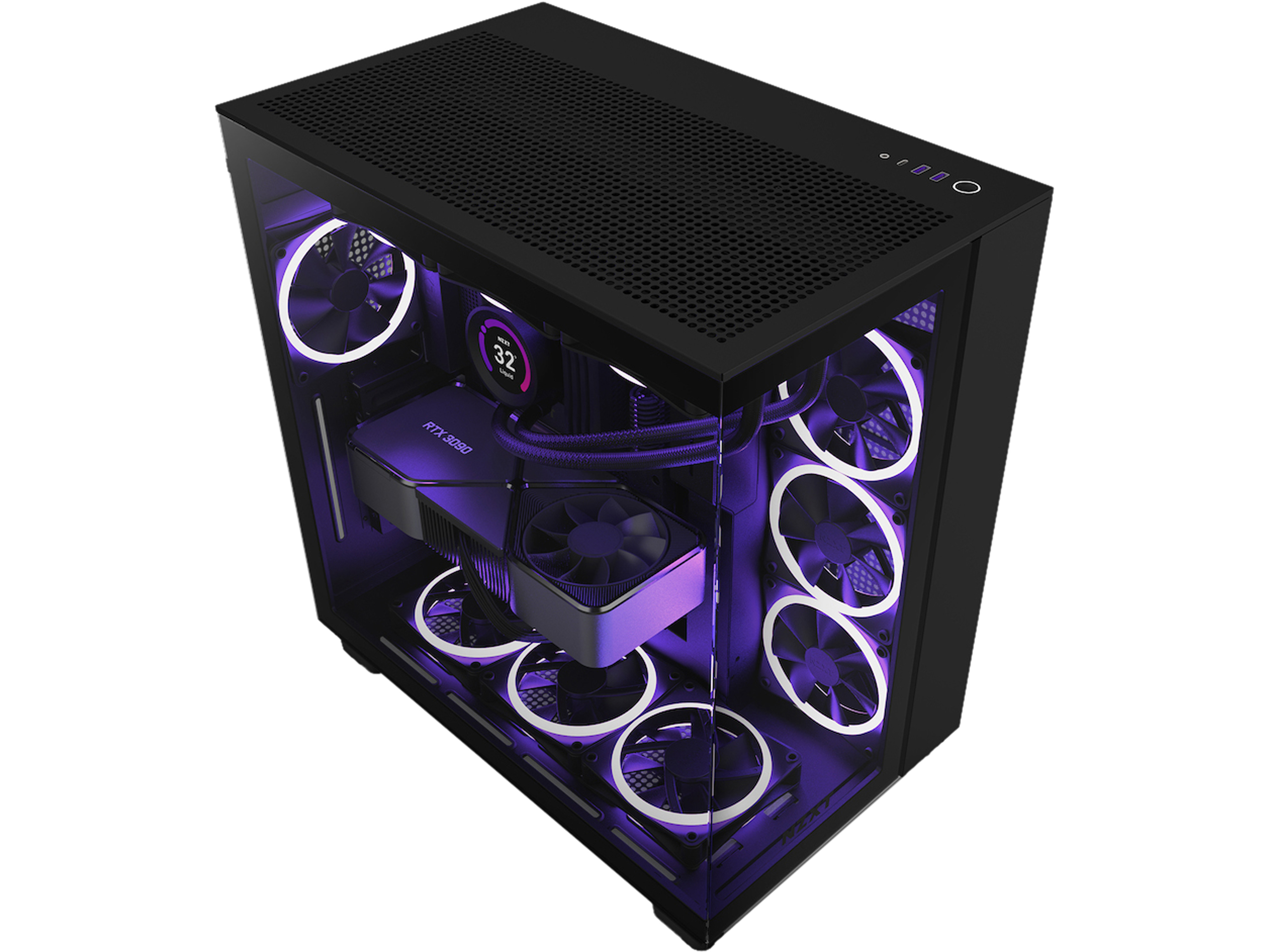 NZXT Midi Tower H9 Flow Schwarz Nzxt midi tower h9 flow schwarz