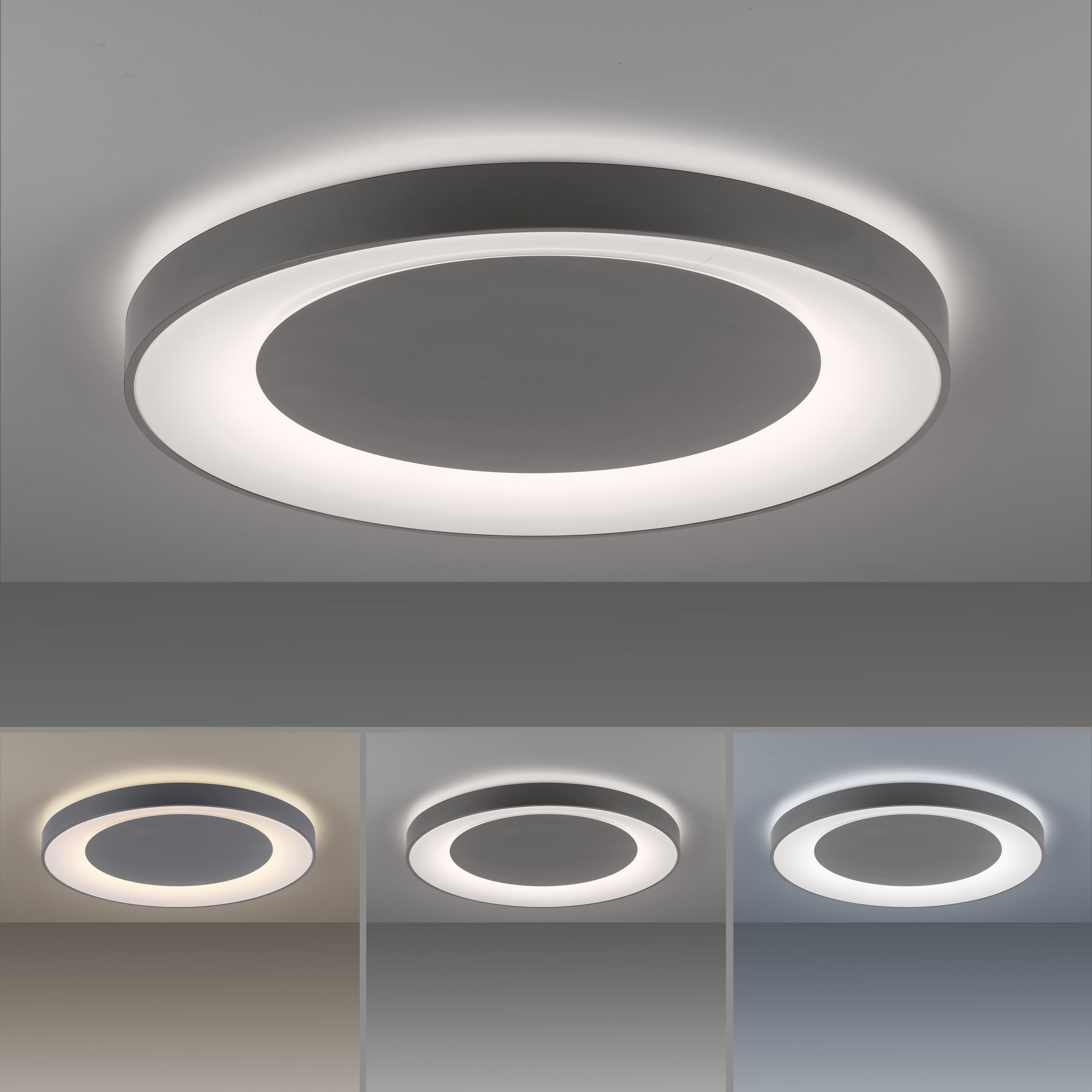 JUST LIGHT LED-Deckenleuchte 14327-18 grau, 54 W, 6600 lm, CCT JUST LIGHT LED-Deckenleuchte 14327-18 grau, 54 W, 6600 lm, CCT