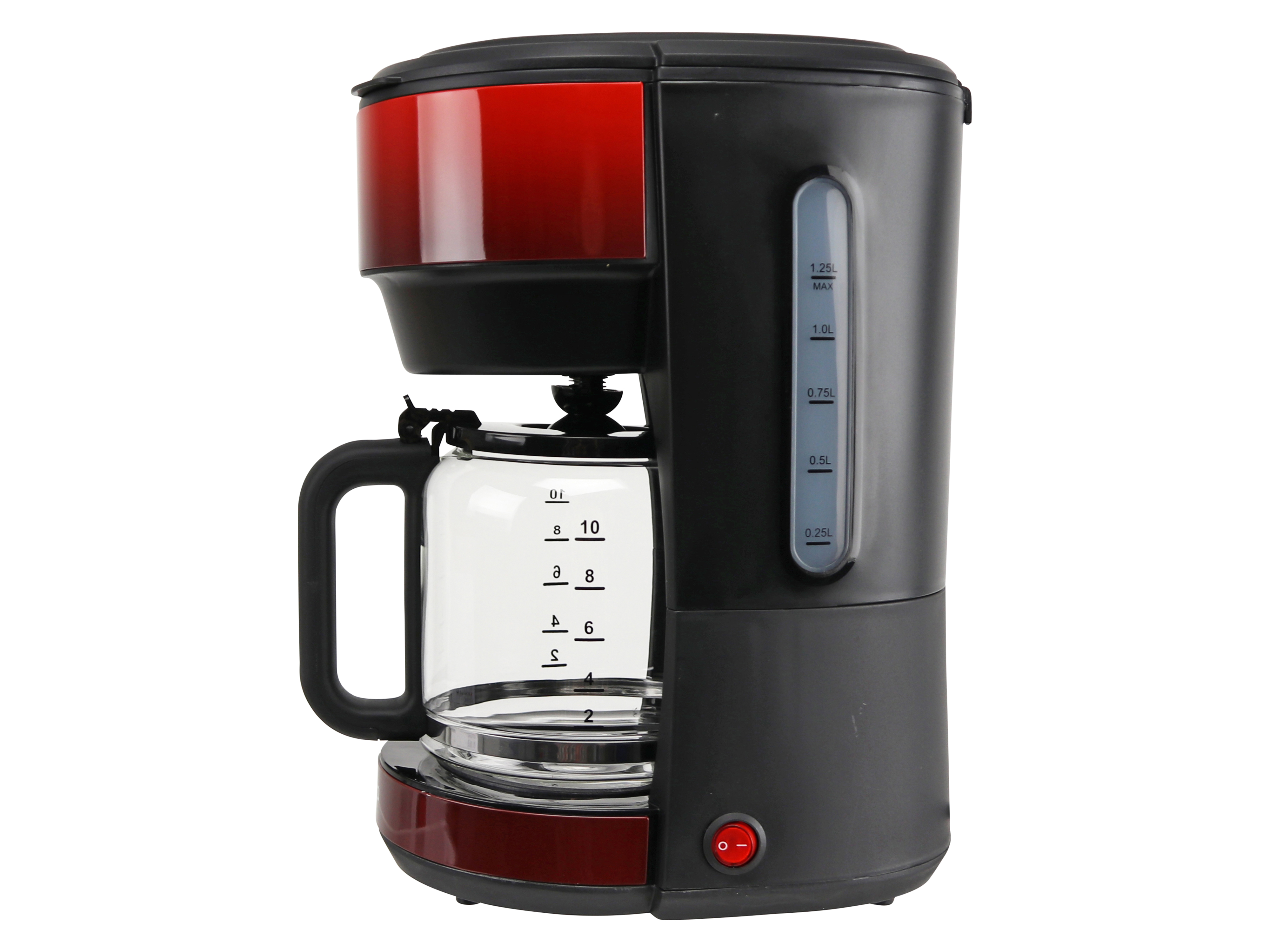 Kaffeemaschiene, Ombré, 1000 W, schwarz/rot