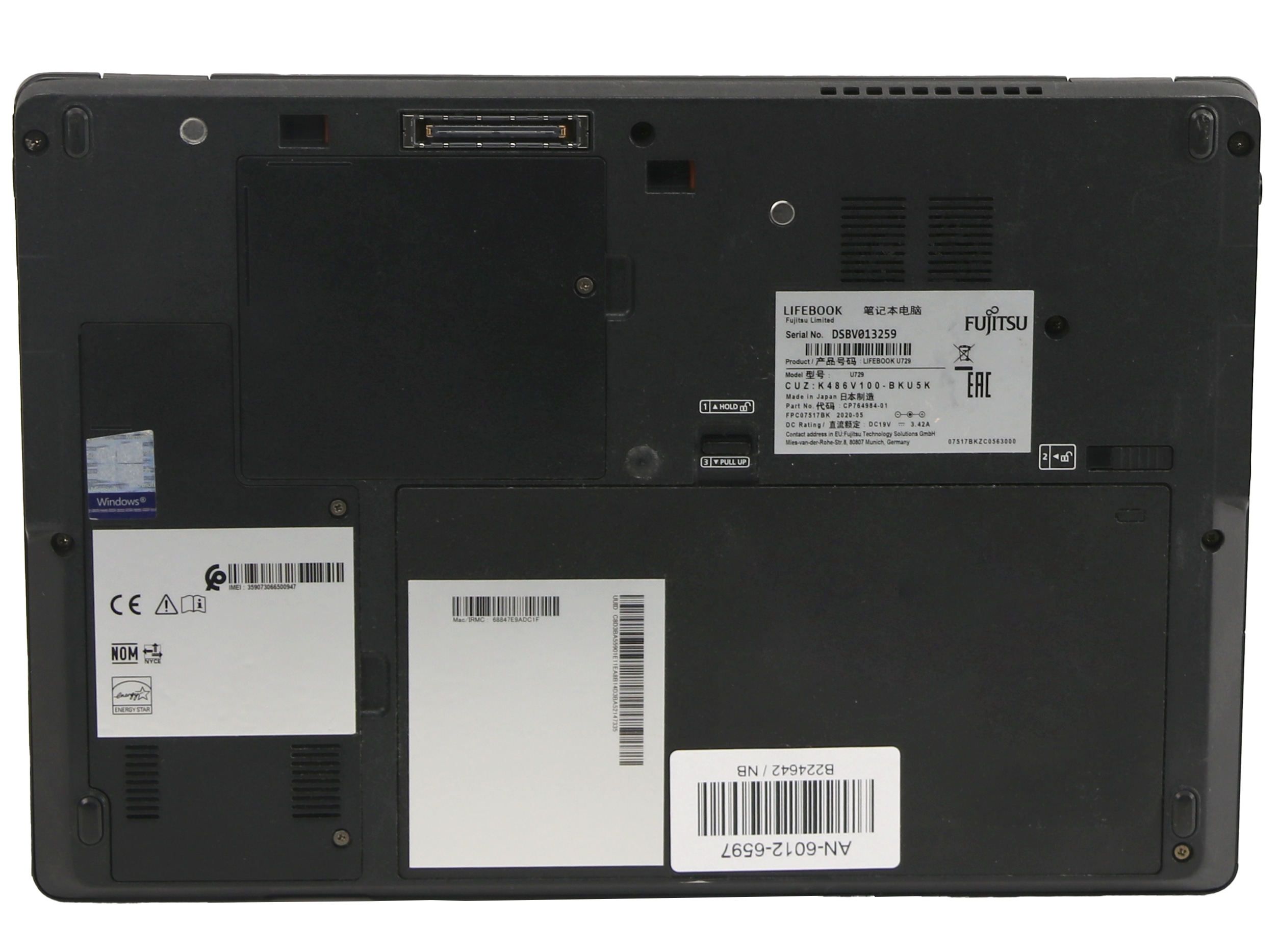 FUJITSU Notebook Lifebook U729, 31,75 cm (12,5"), i3, 8GB, 256GB, Win11Pro