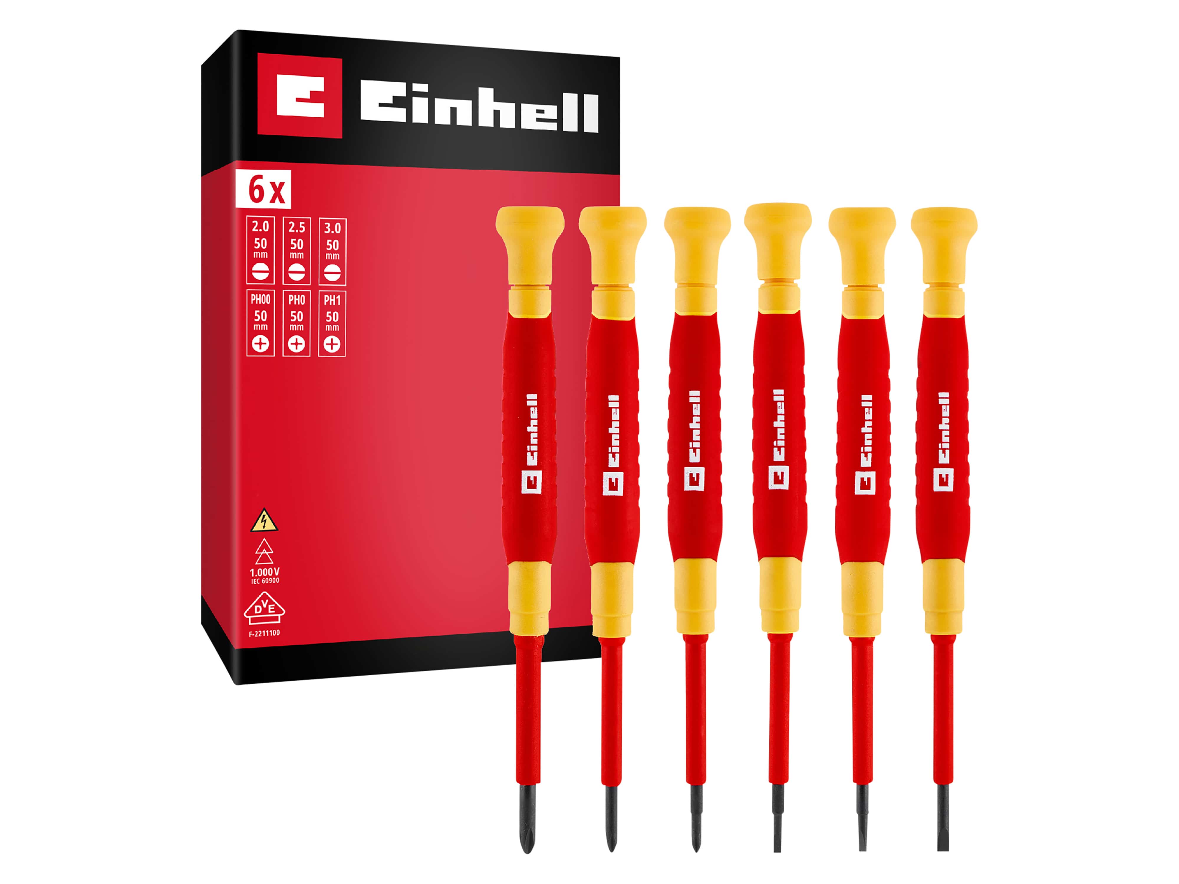 EINHELL Feinmechanik-Schraubendreher-Set VDE, 370542, 6-teilig EINHELL Feinmechanik-Schraubendreher-Set VDE, 370542, 6-teilig
