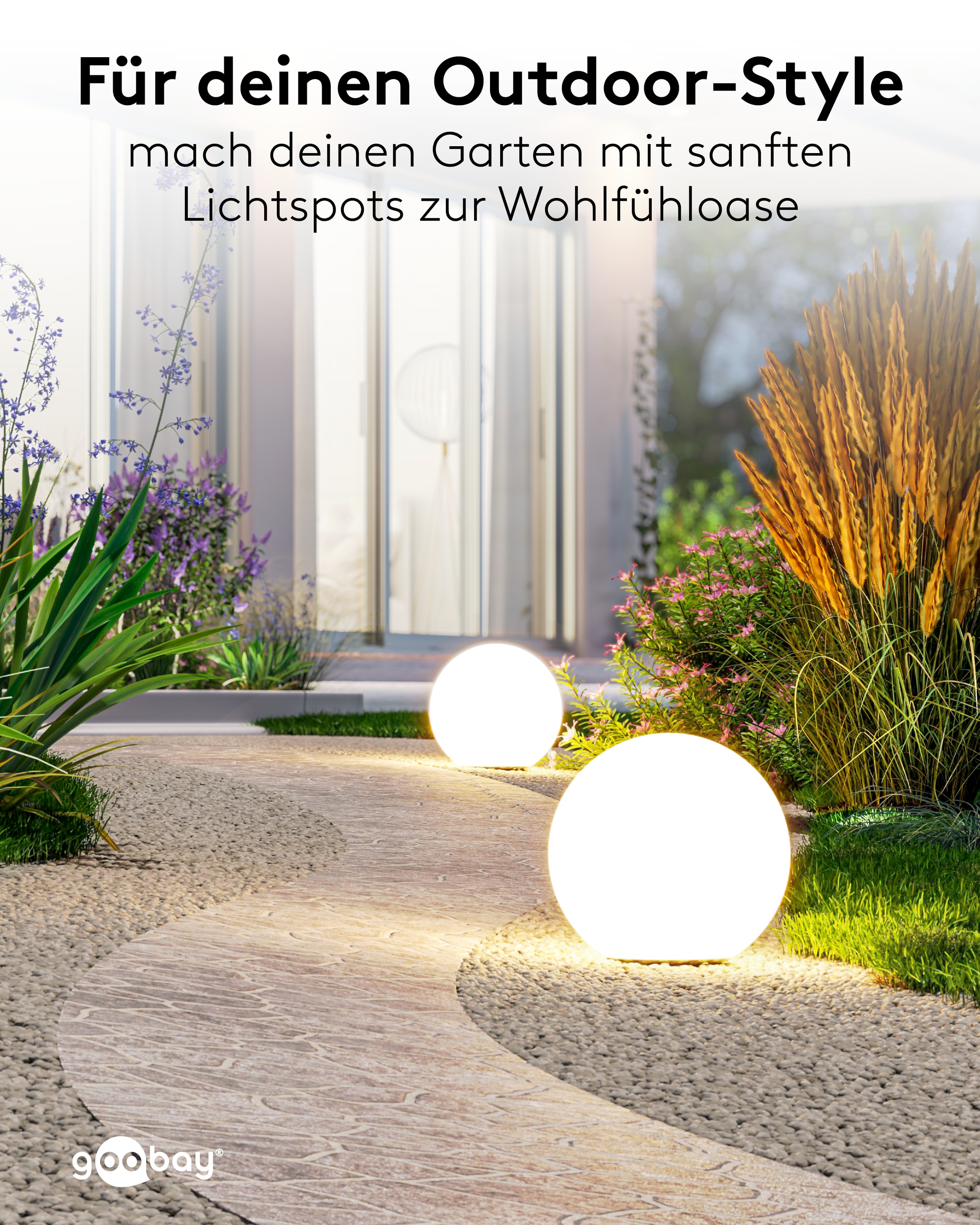 GOOBAY LED-Solar-Gartenleuchte, 35 cm, Kugel, Größe XL, RGBW GOOBAY LED-Solar-Gartenleuchte, 35 cm, Kugel, Größe XL, RGBW