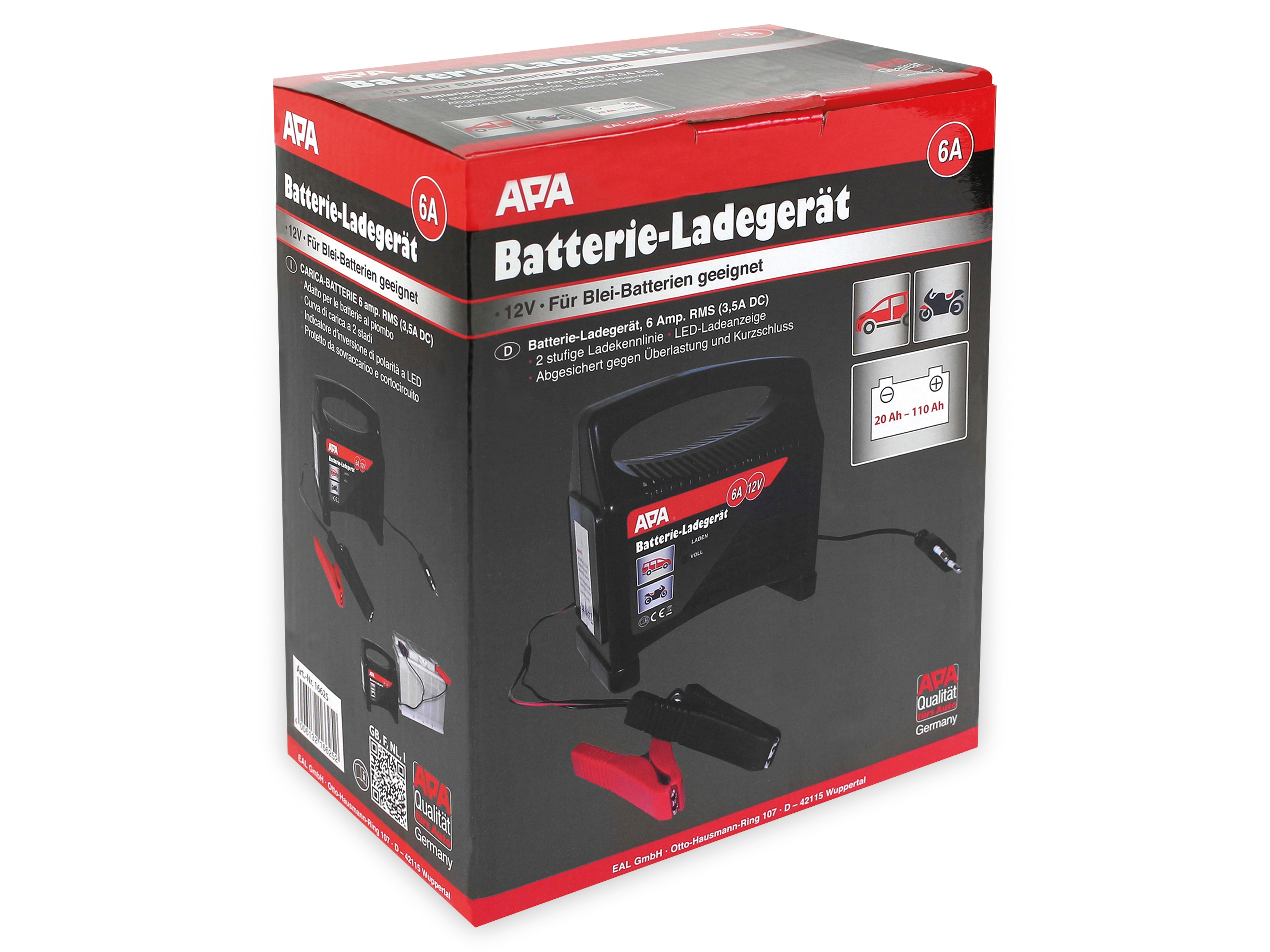 APA Batterie-Ladegerät 16625, 12V, 6A