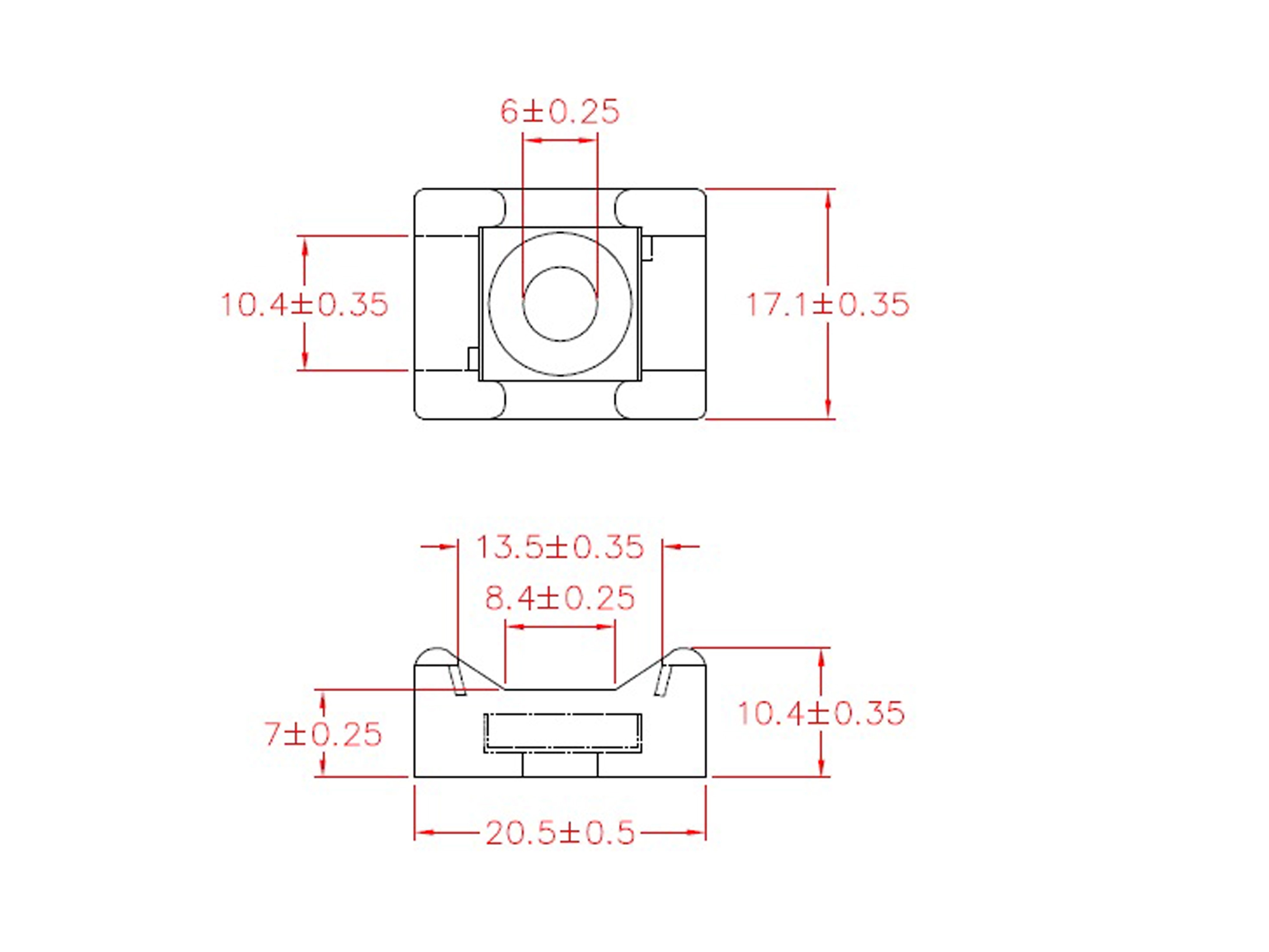 KSS Befestigungssockel schraubbar Polyamid 6.6, Natur, Befestigungsloch 6, L=20,5, B=17,1, 1 Stück KSS Befestigungssockel schraubbar Polyamid 6.6, Natur, Befestigungsloch 6, L=20,5, B=17,1, 1 Stück