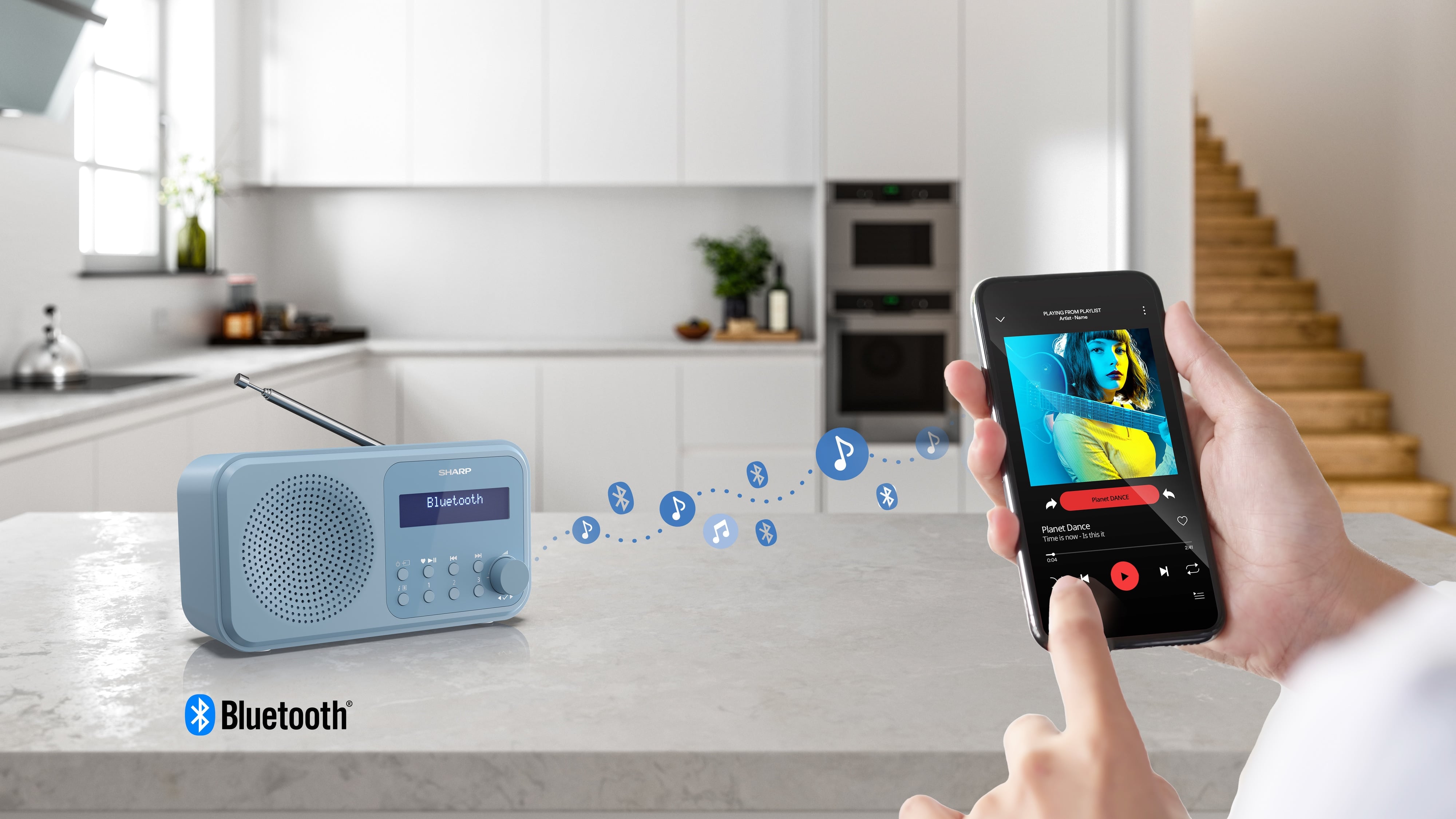 SHARP DAB+/FM Radio DR-P420, USB, Bluetooth, blau