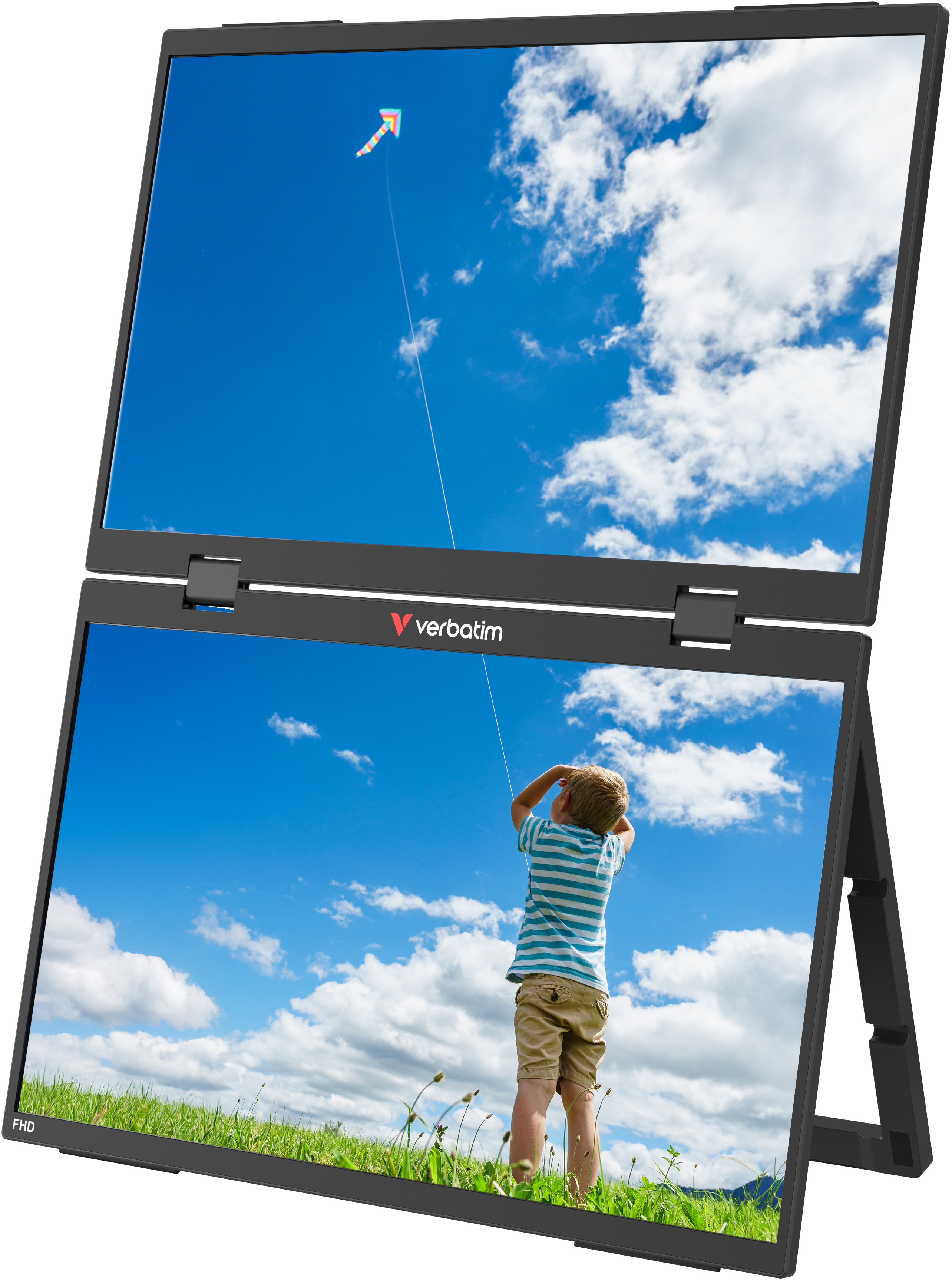 VERBATIM Tragbarer Monitor Dual 2x 15,6