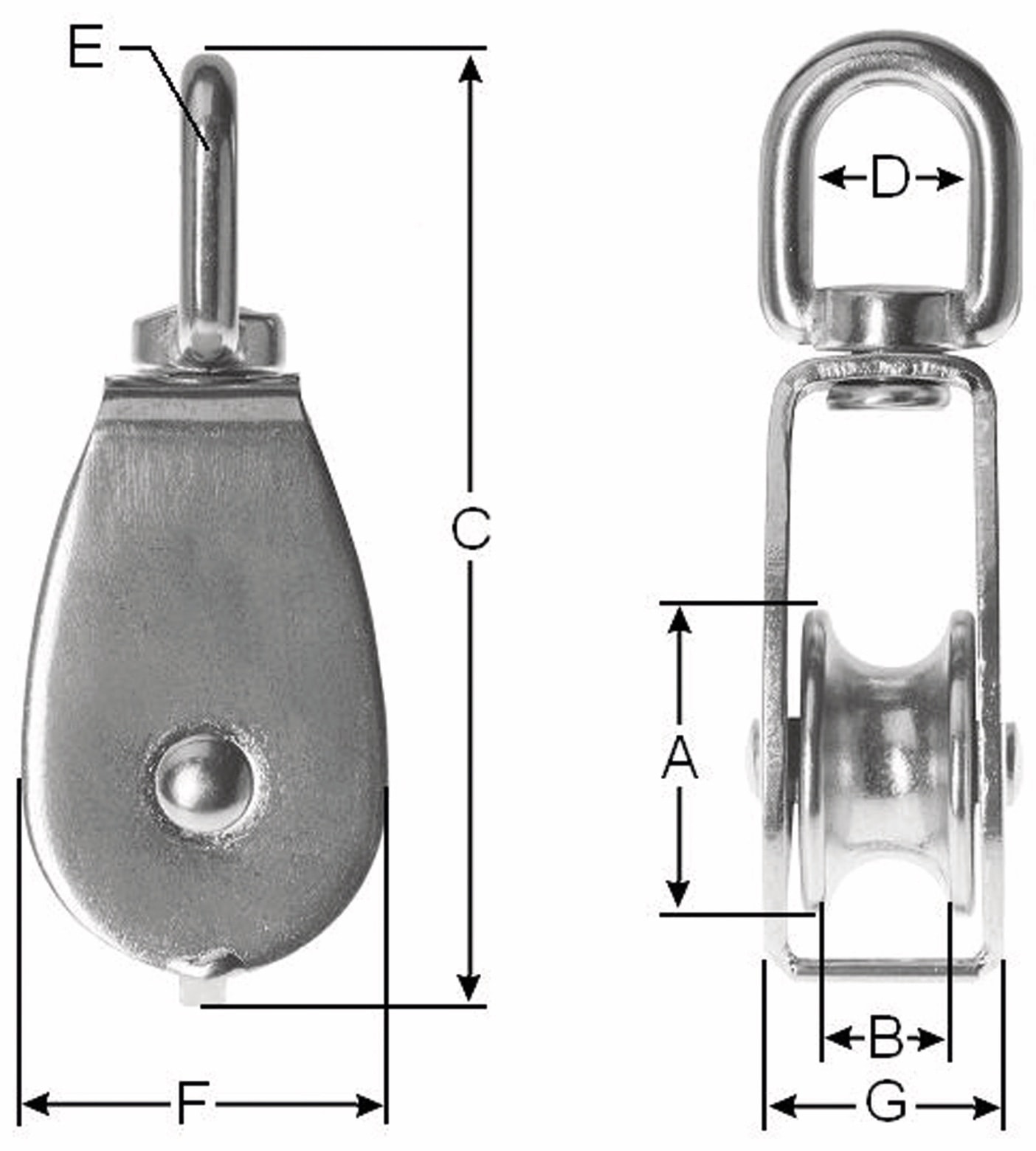Umlenkrolle, Metall, 19 mm Umlenkrolle, Metall, 19 mm