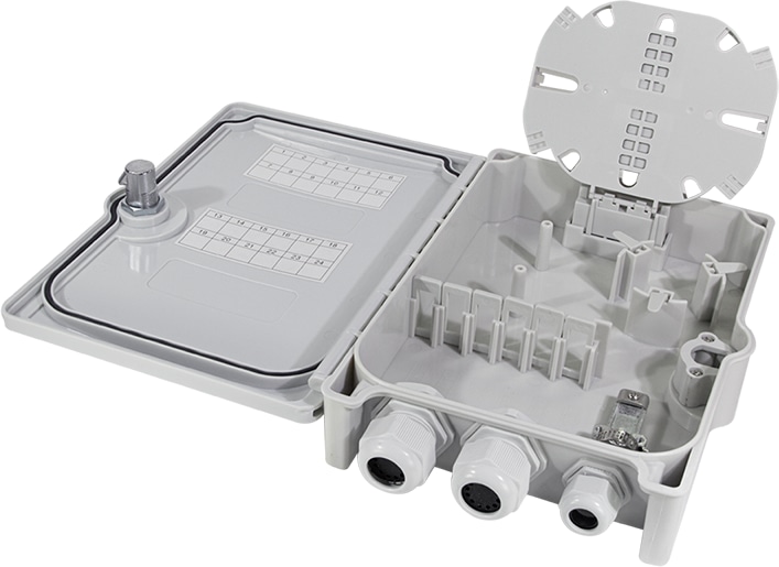LOGILINK FTTH/FTTB-Anschlussleergehäuse FB124E, für 24 Fasern, 6x LC/QD o. SC/DX