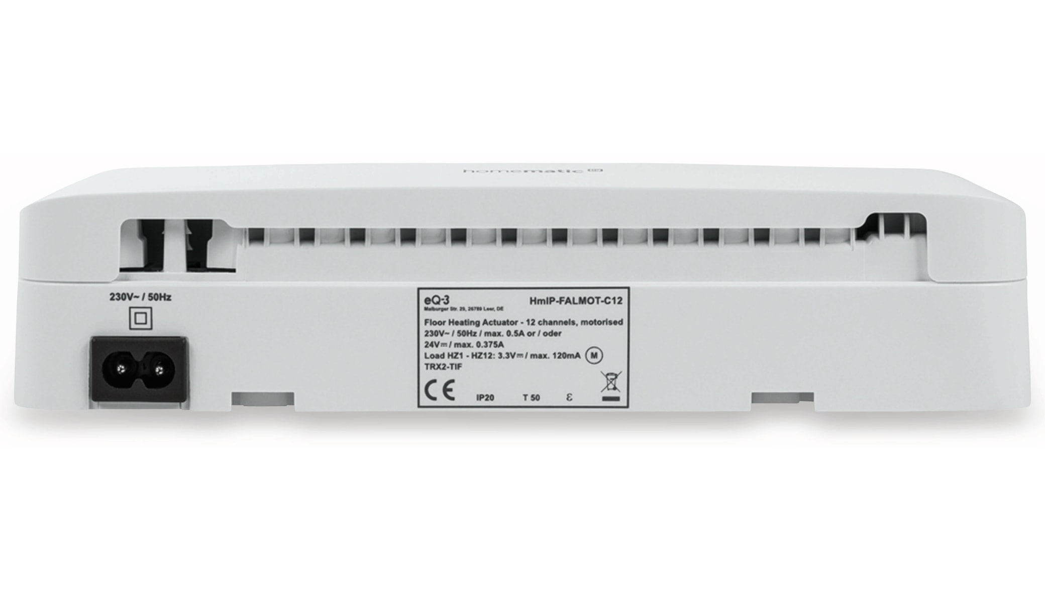 HOMEMATIC IP Smart Home 153621A0, Fußboden- Heizungsaktor, 12-fach, motorisch