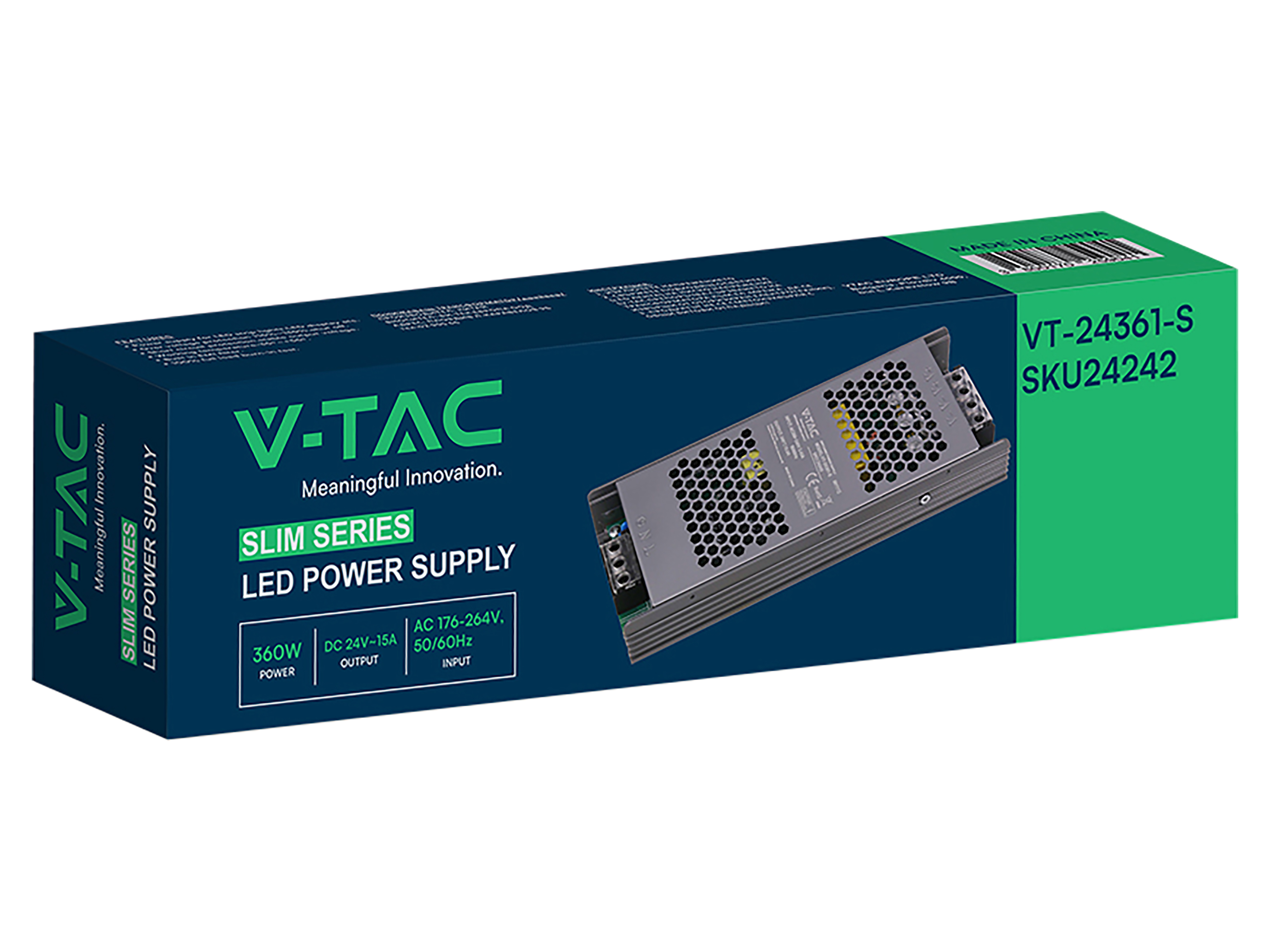 V-TAC Schaltnetzteil, VT-24242, 24V, 15A, 360W, IP20 V-TAC Schaltnetzteil, VT-24242, 24V, 15A, 360W, IP20