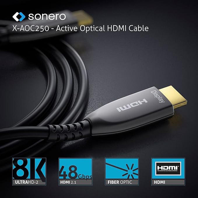 SONERO Aktives HDMI Kabel X-AOC250-150, AOC Extender Kabel 8K, 15m SONERO Aktives HDMI Kabel X-AOC250-150, AOC Extender Kabel 8K, 15m