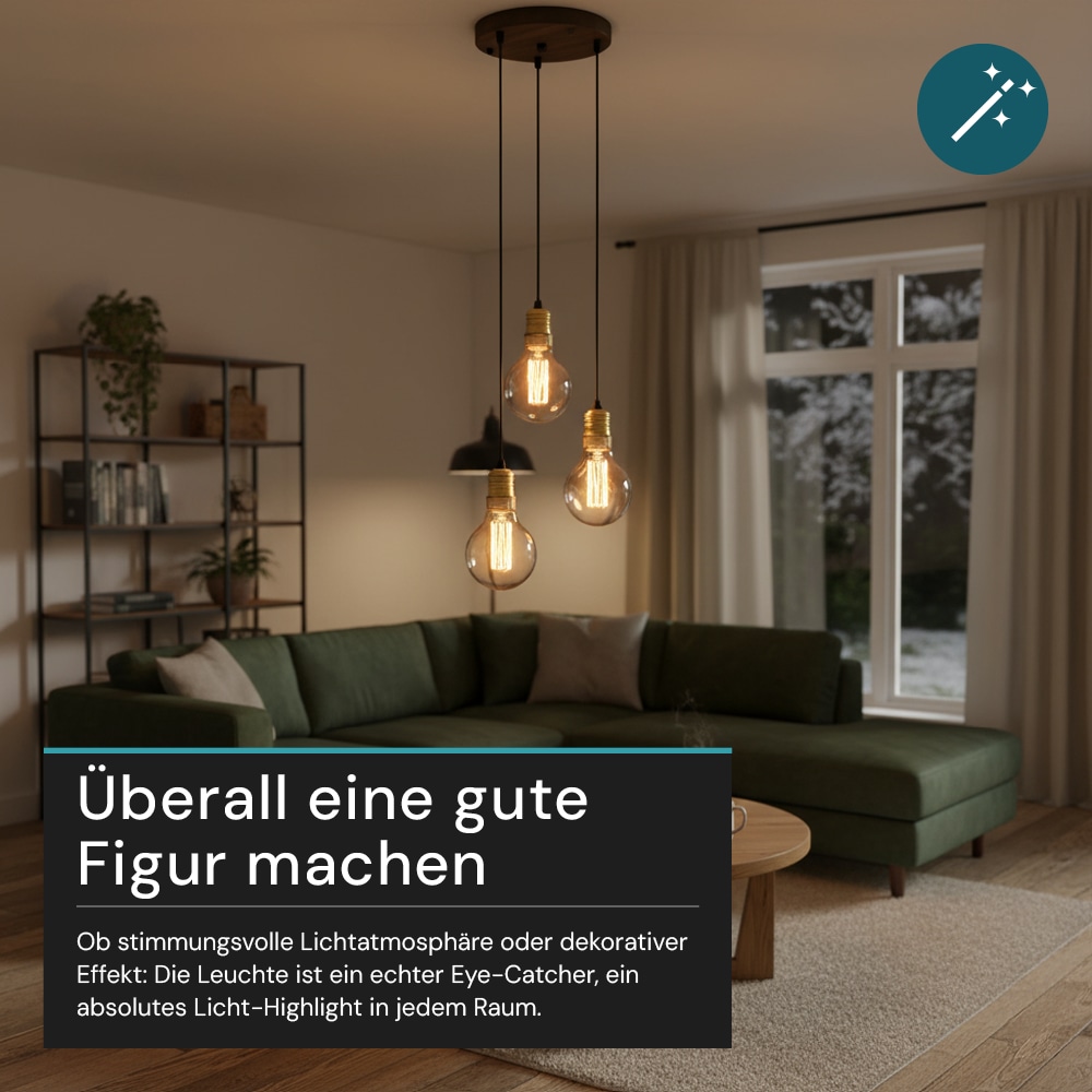 LUXULA LED-Filament-Lampe,, Vintage Bulb, E27, 2,3W, 65lm, 1800K